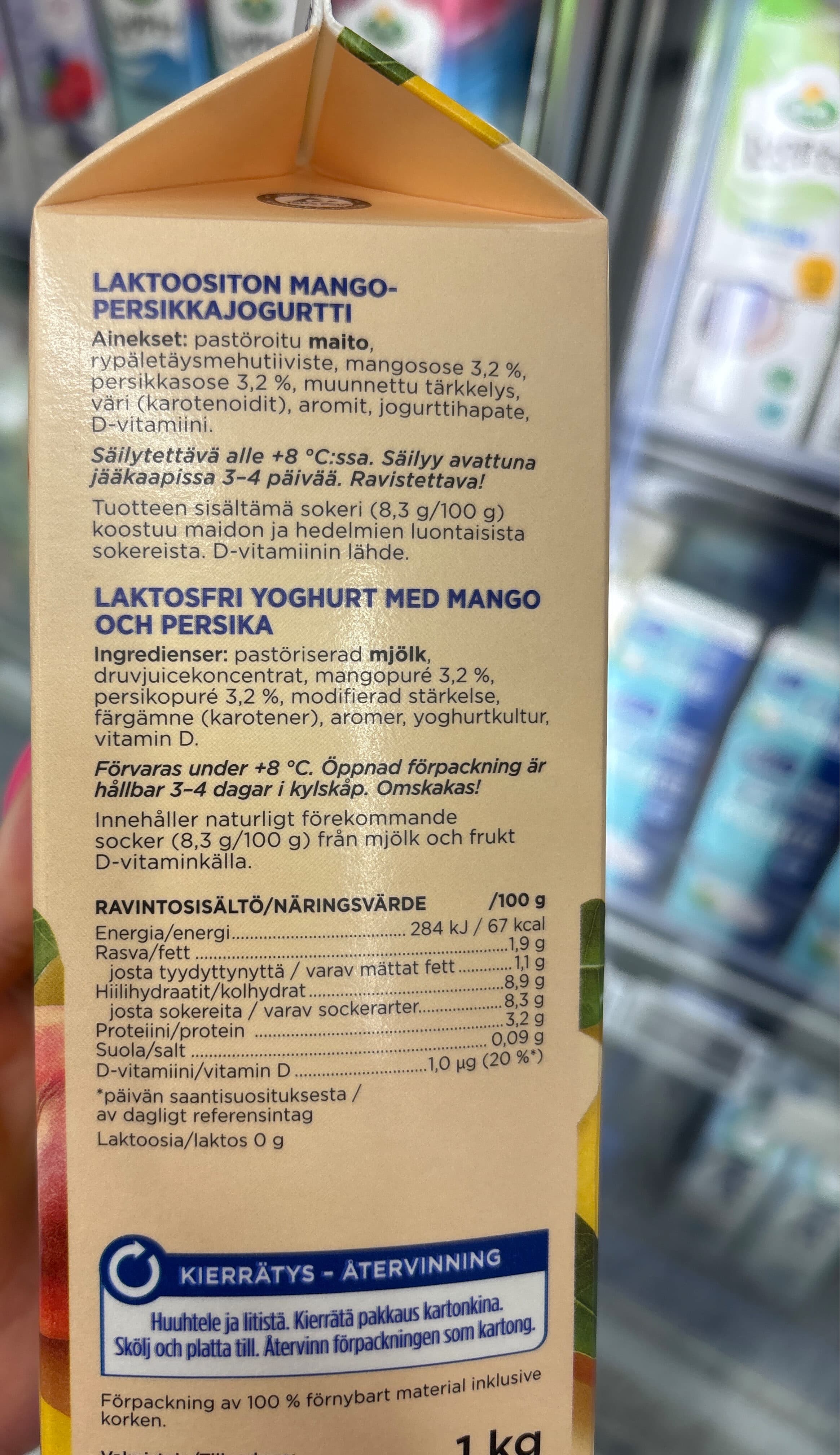 Valio Mangopersikka Jogurtti packshot