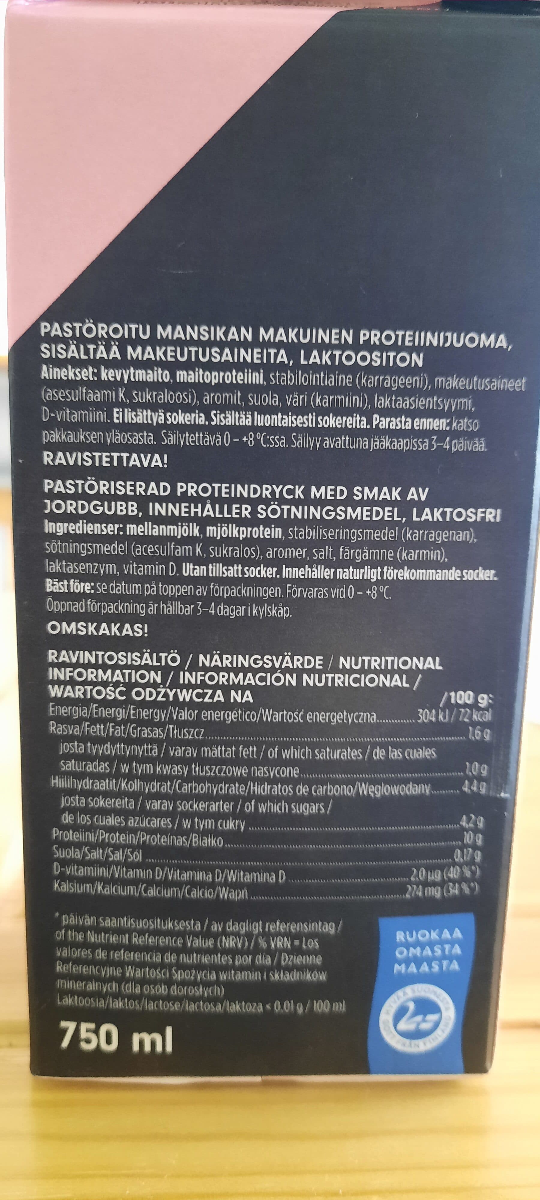 Valio Profeel Strawberry Protein Milkshake packshot