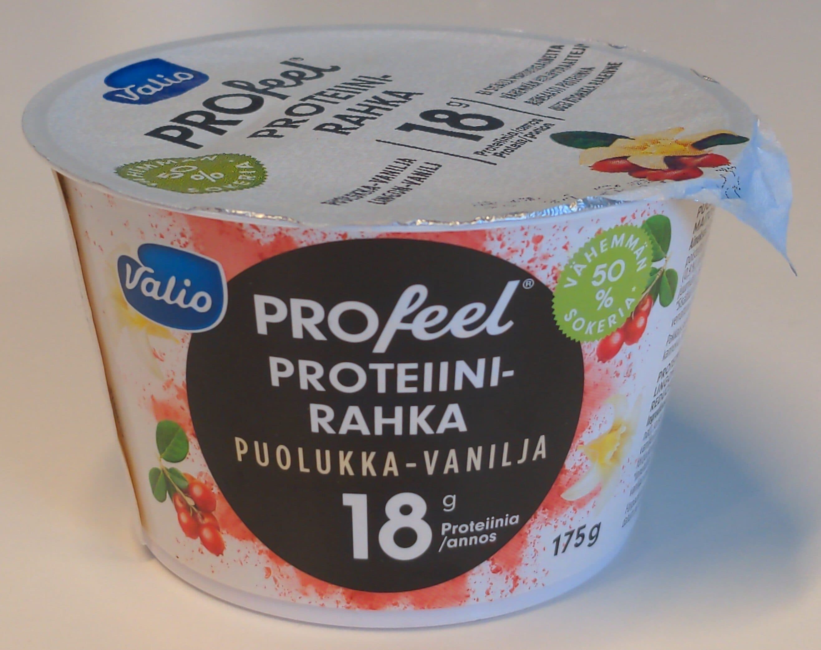 Valio PROfeel proteiinirahka puolukka-vanilja packshot