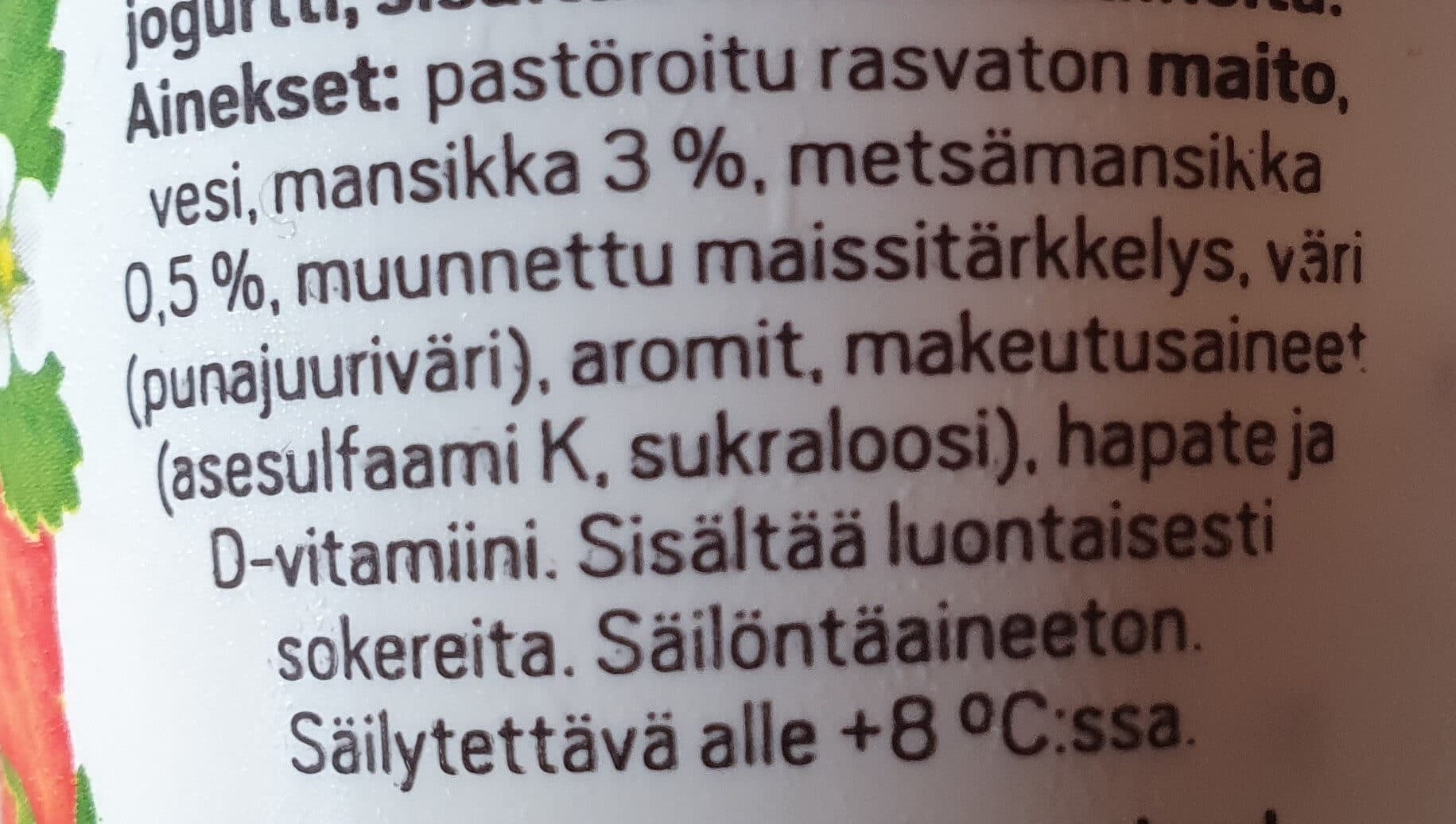 Valio Mansikka - Metsämansikka 42 Valiojogurtti packshot