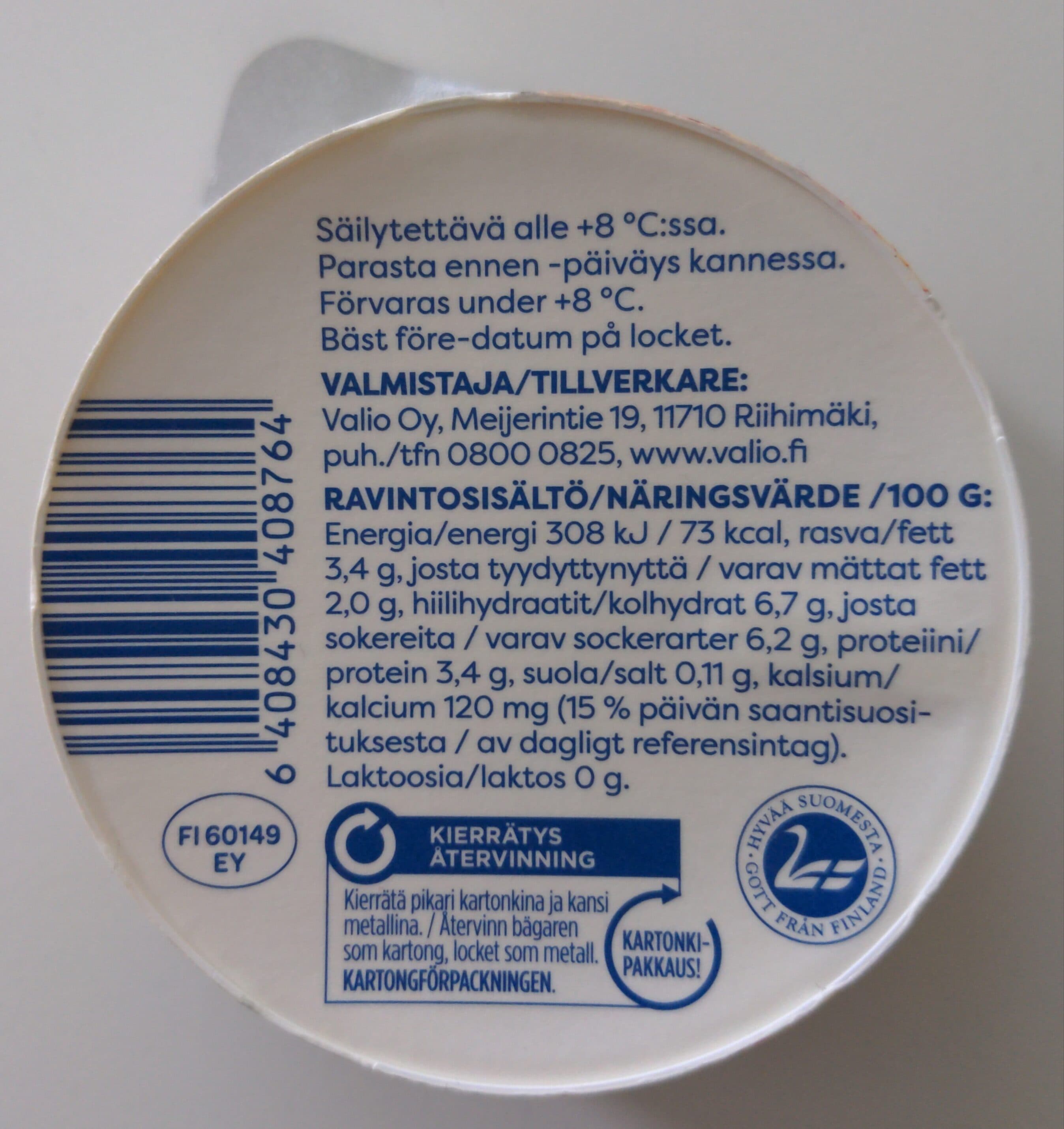 Valio Luonnonjogurtti+ Uuniomena packshot