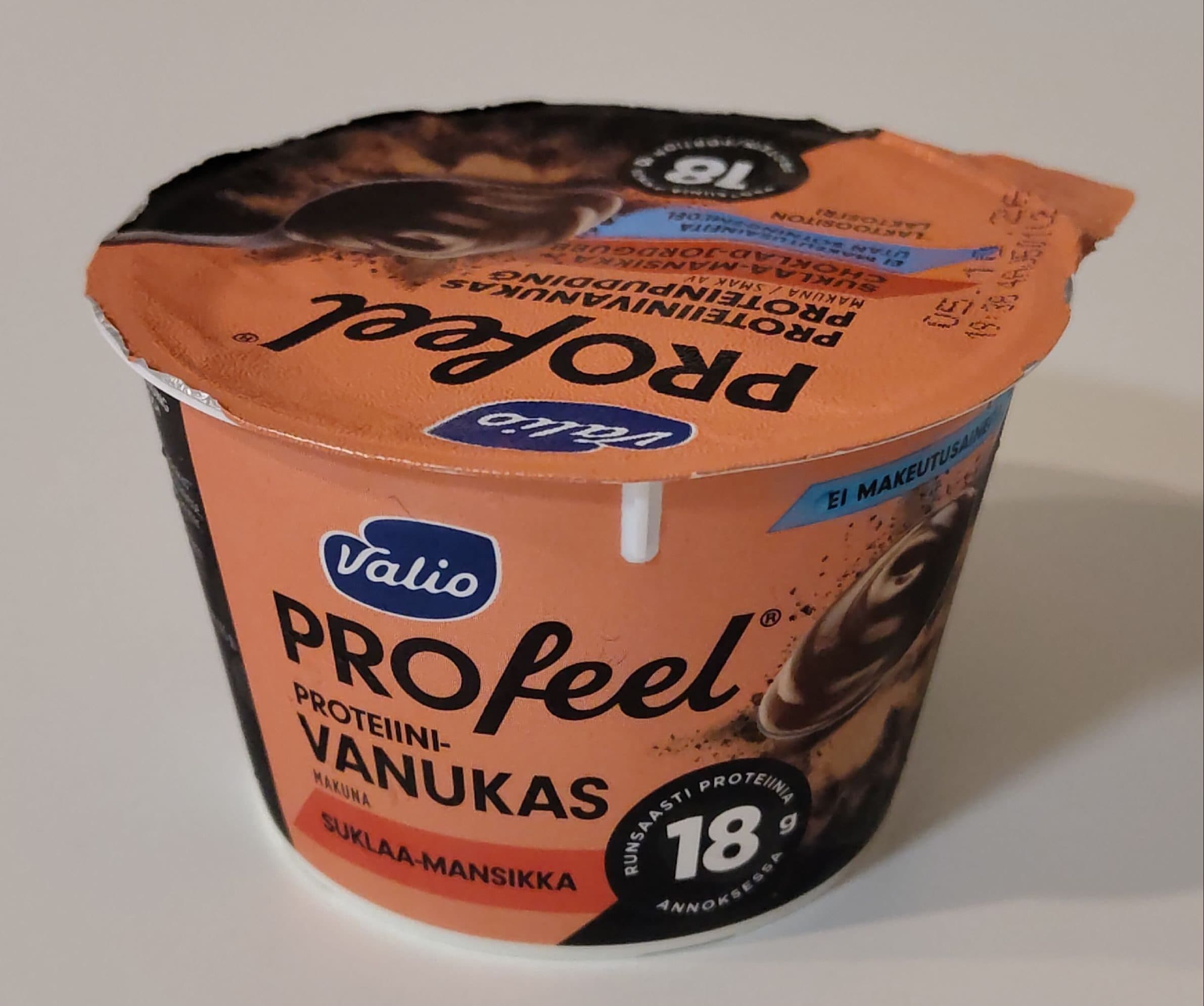Valio PROfeel proteiinivanukas suklaa-mansikka packshot