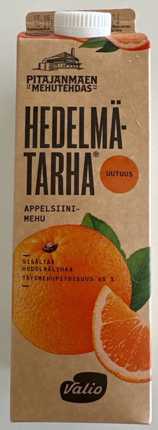 Valio Hedelmätarha appelsiinimehu packshot