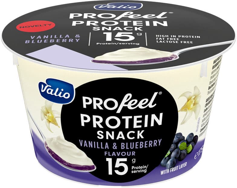Valio Vanilla & blueberry protein snack packshot