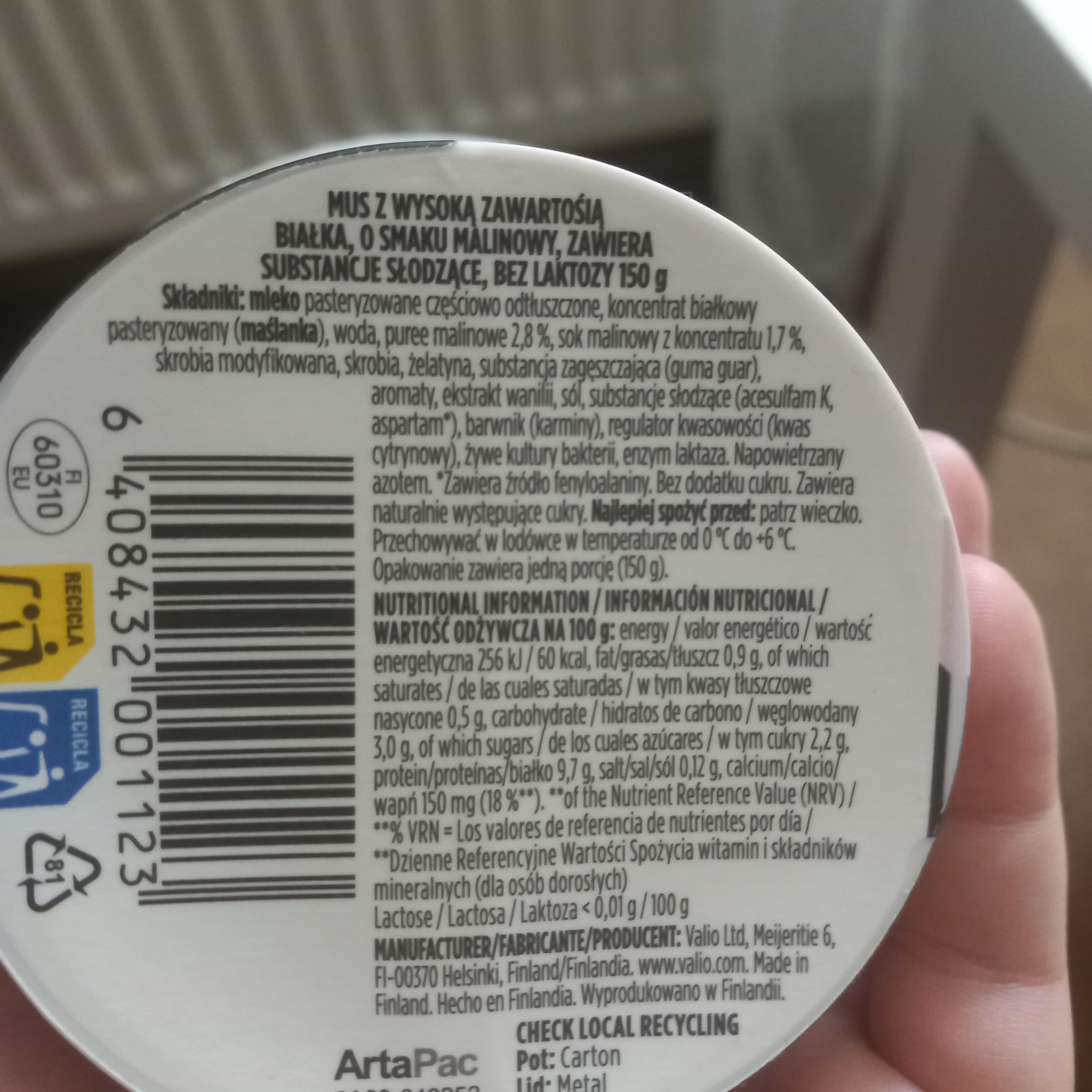 Valio PROfeel Protein Mousse Raspberry flavour packshot