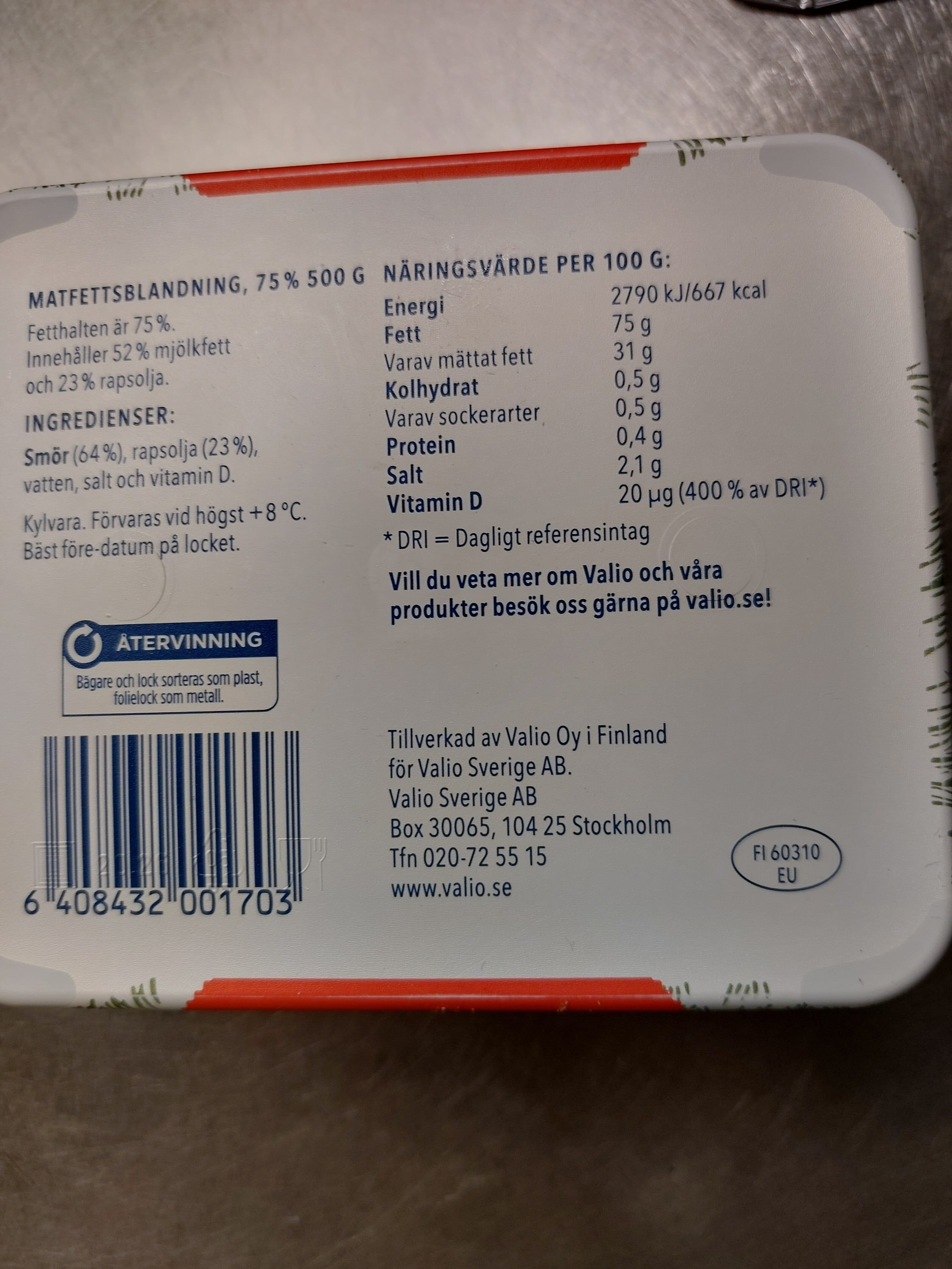 Valio Gårdsgods Smör & Raps packshot