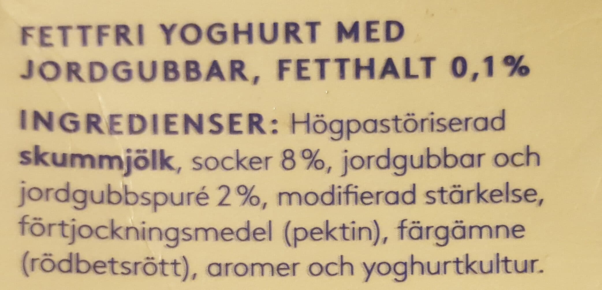 Valio yoghurt jordgubb packshot
