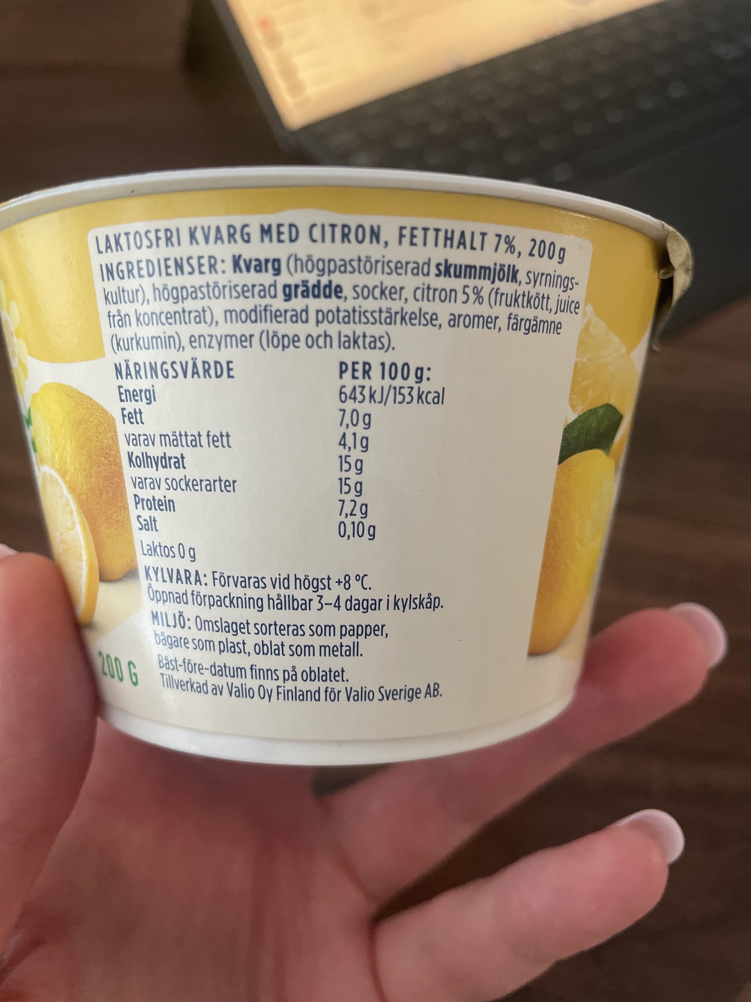 Valio Kvarg Citron packshot