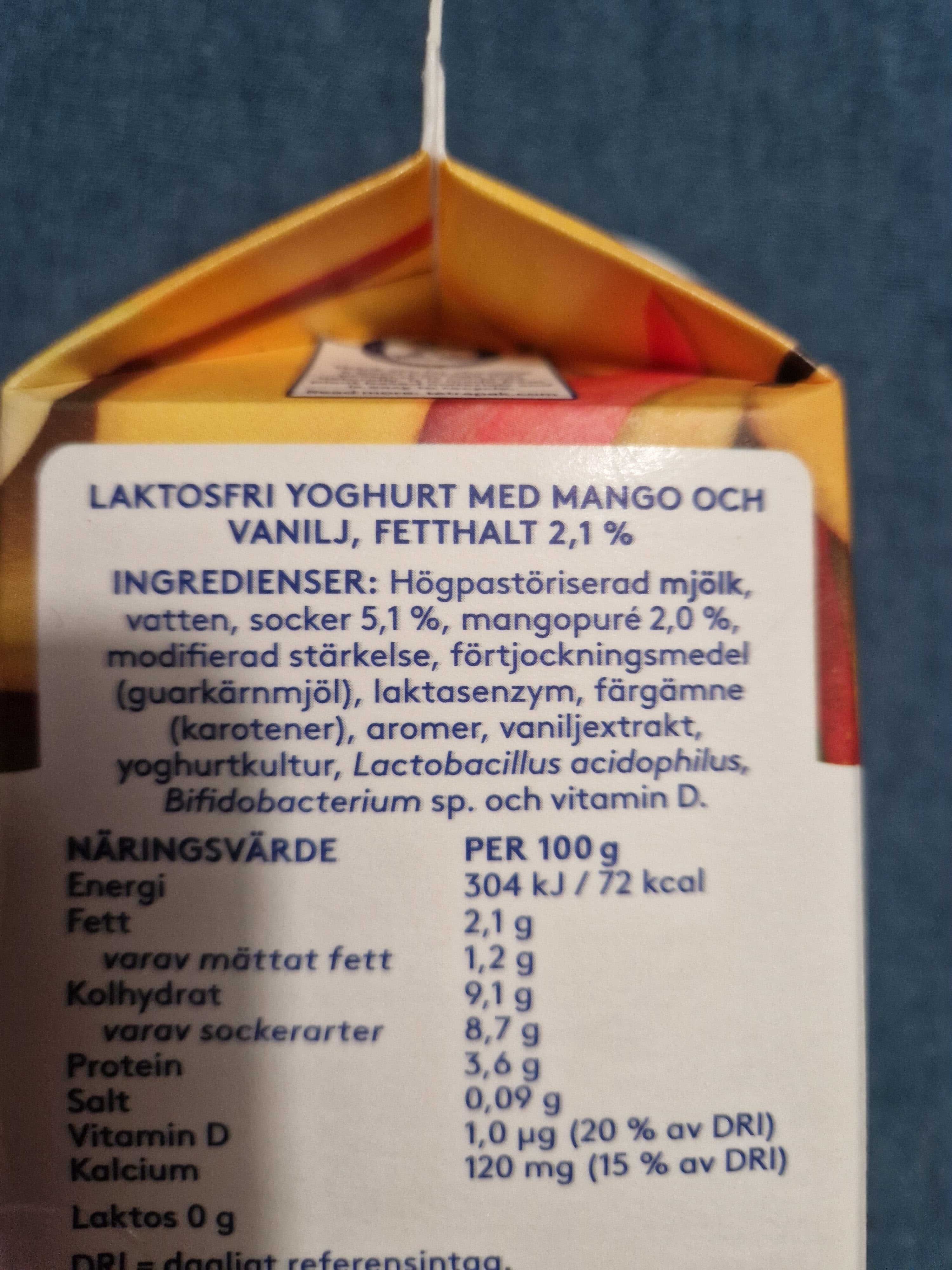 Valio Yoghurt Mango Vanilj packshot