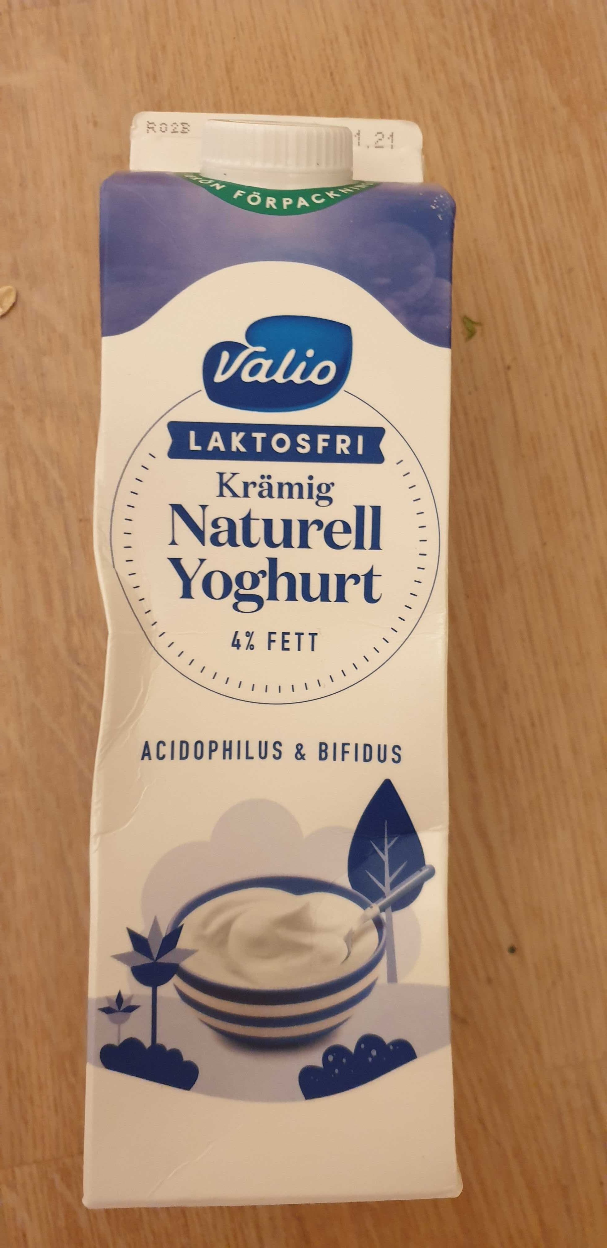 Valio Yoghurt naturell 4% fett packshot