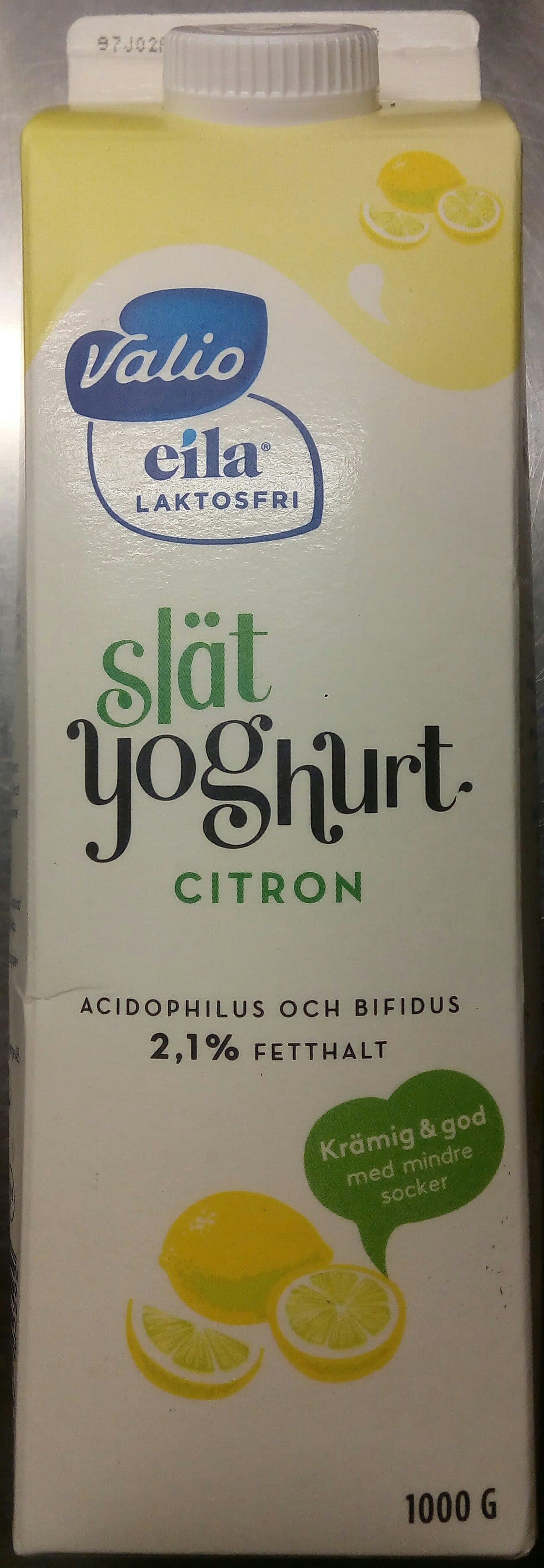 Valio Slät Yoghurt Citron packshot