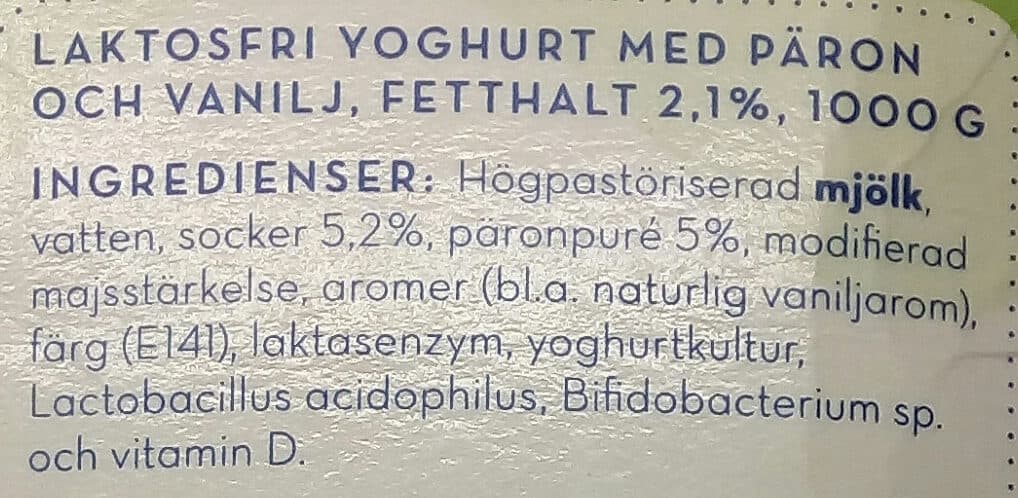 Valio Valio Eila Slät yoghurt Päron & Vanilj packshot