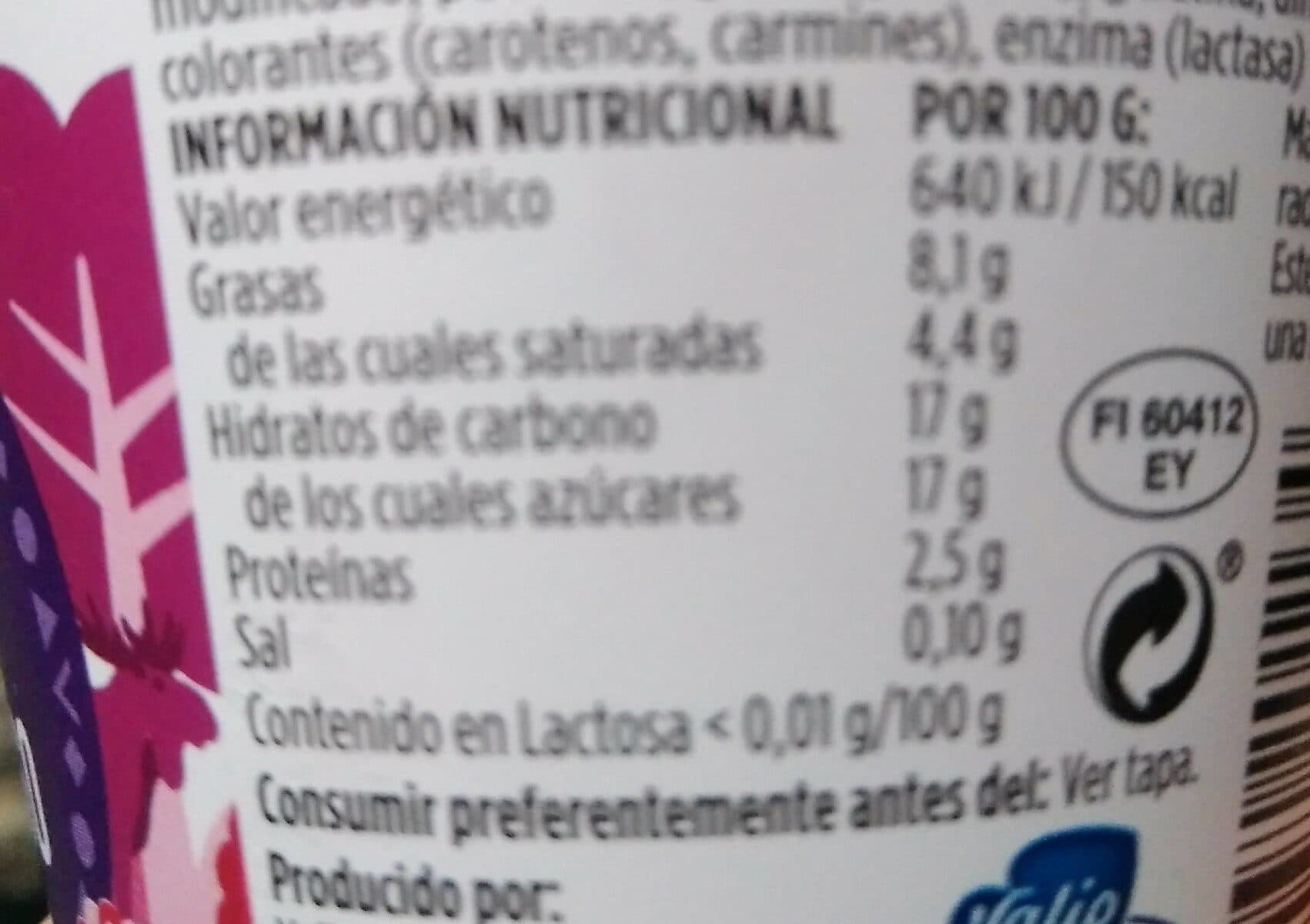Valio Flan cremoso sin lactosa frambuesa packshot