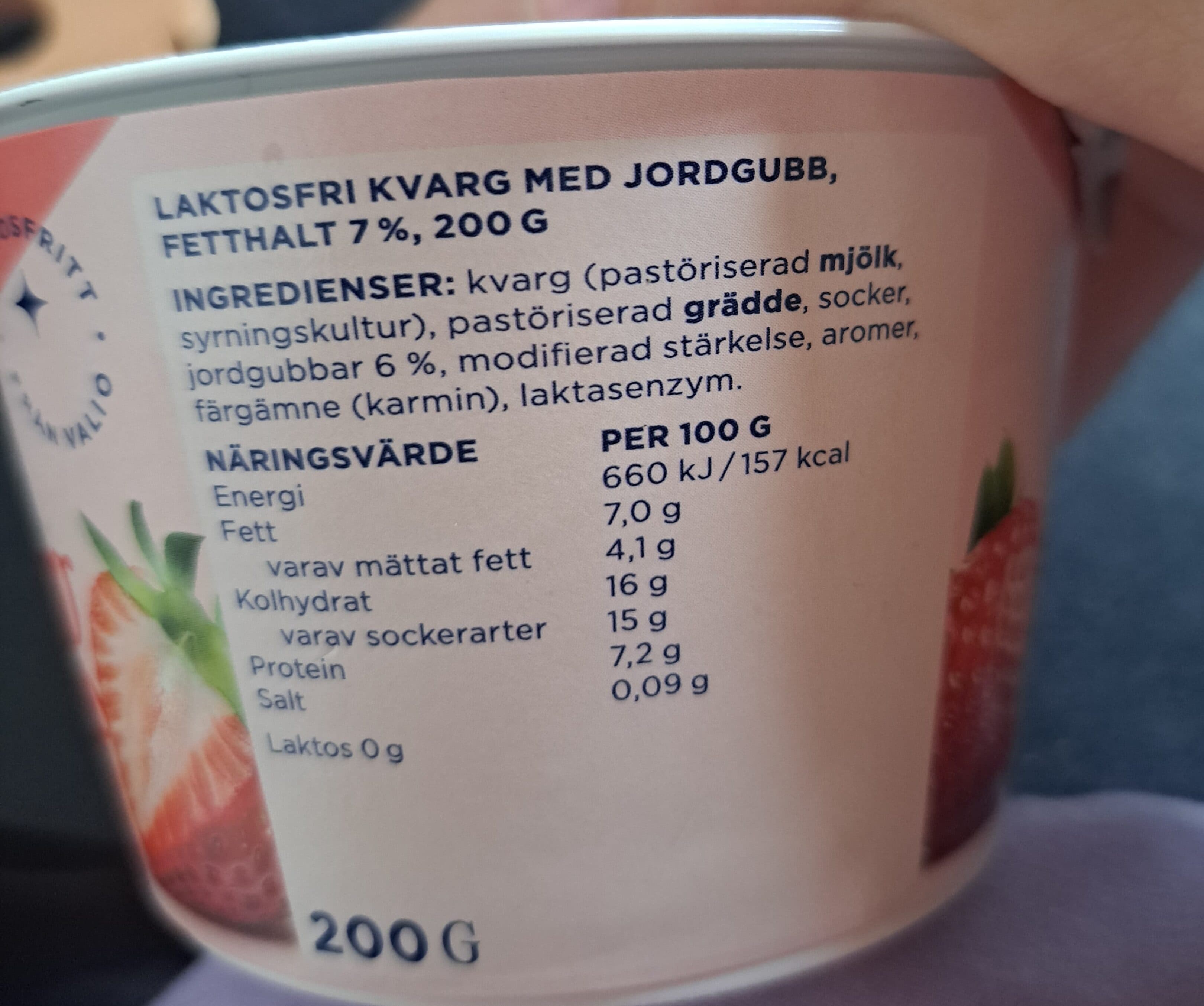 Valio Laktosfri Kvarg Jordgubb packshot