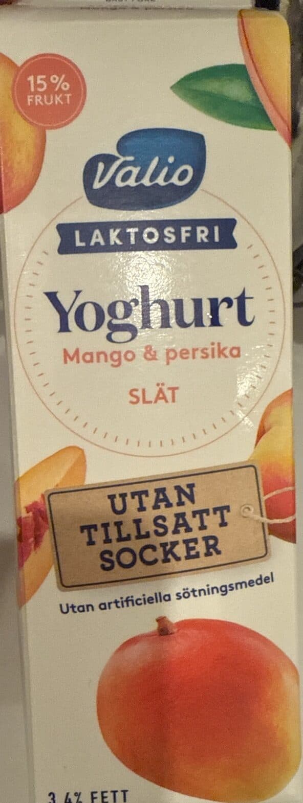 Valio Yoghurt Mango & Persika Laktosfri packshot