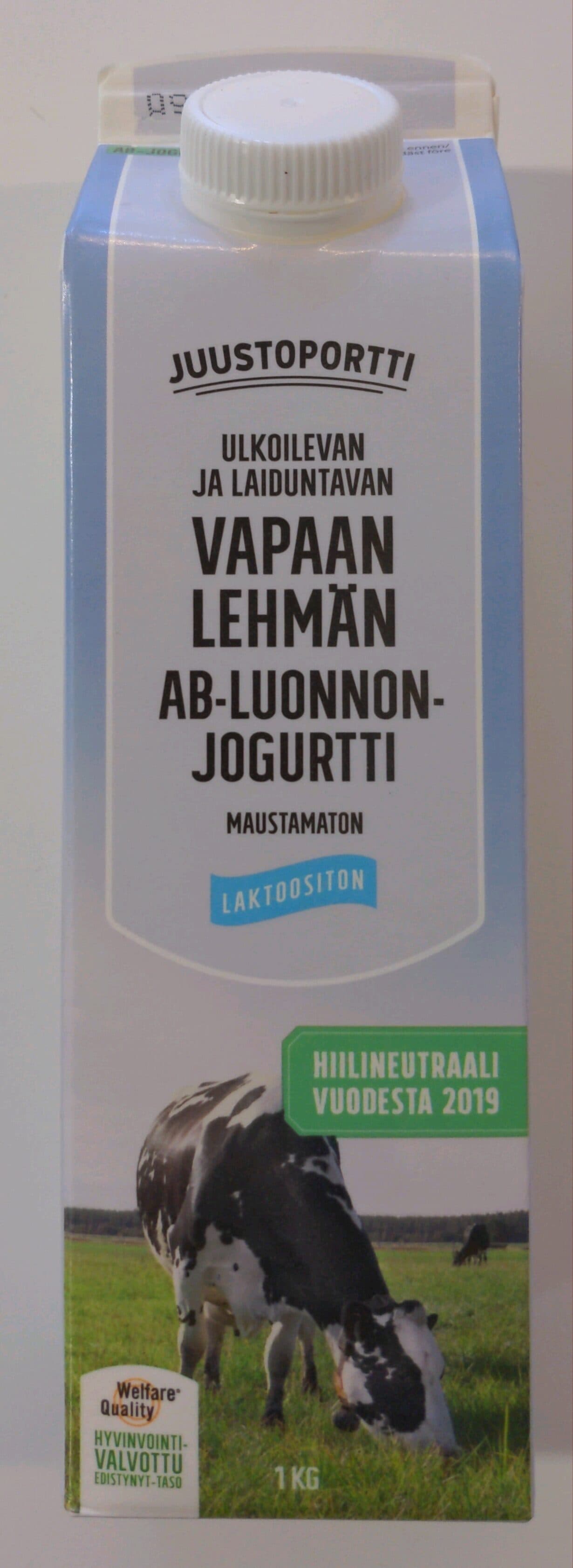 Juustoportti Vapaan lehmän AB-jogurtti packshot