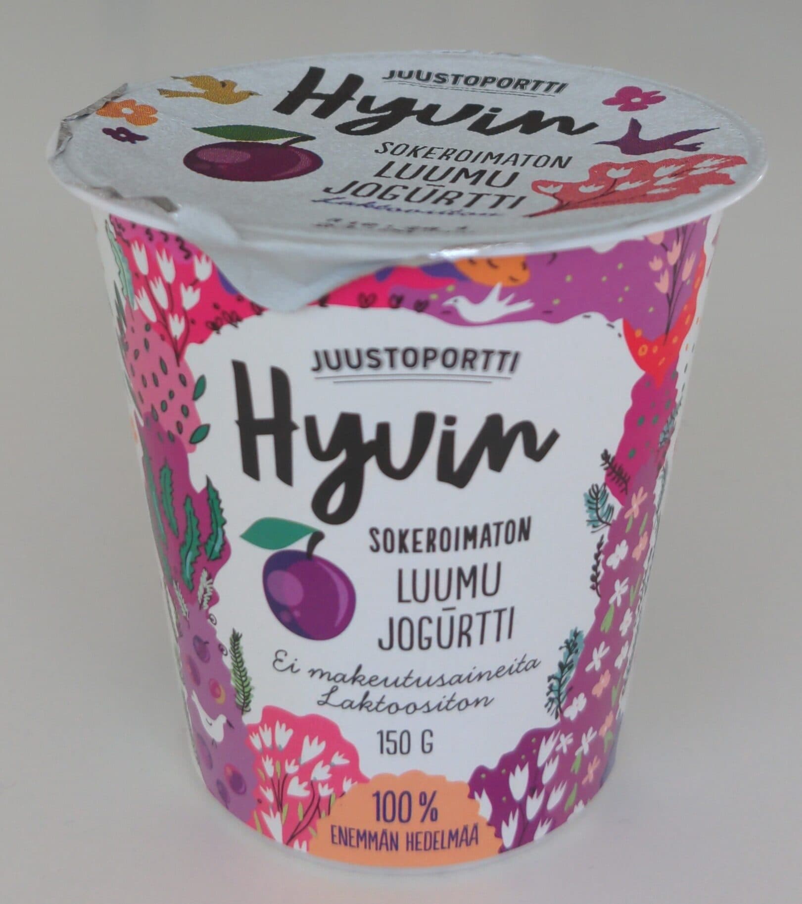 Juustoportti Sokeroimaton luumu jogurtti packshot