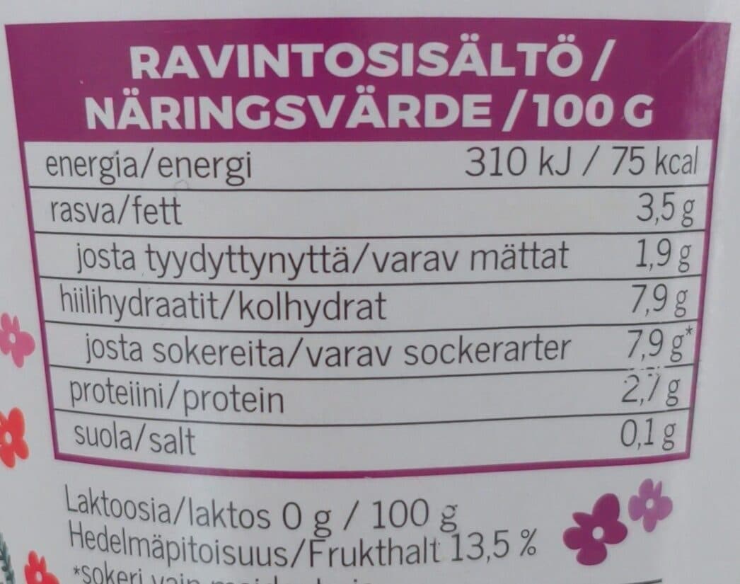 Juustoportti Sokeroimaton luumu jogurtti packshot