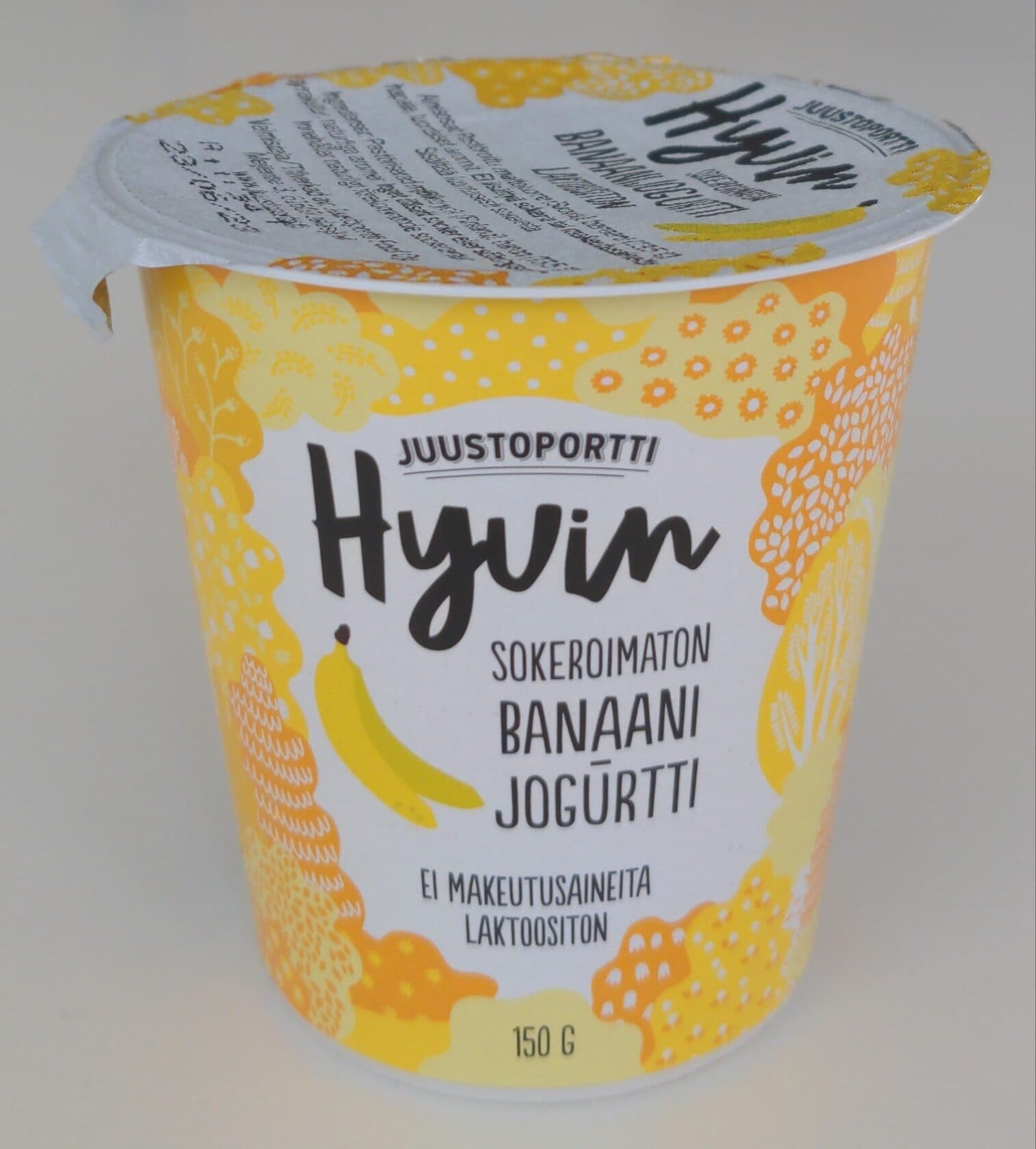 Juustoportti Sokeroimaton banaani jogurtti packshot