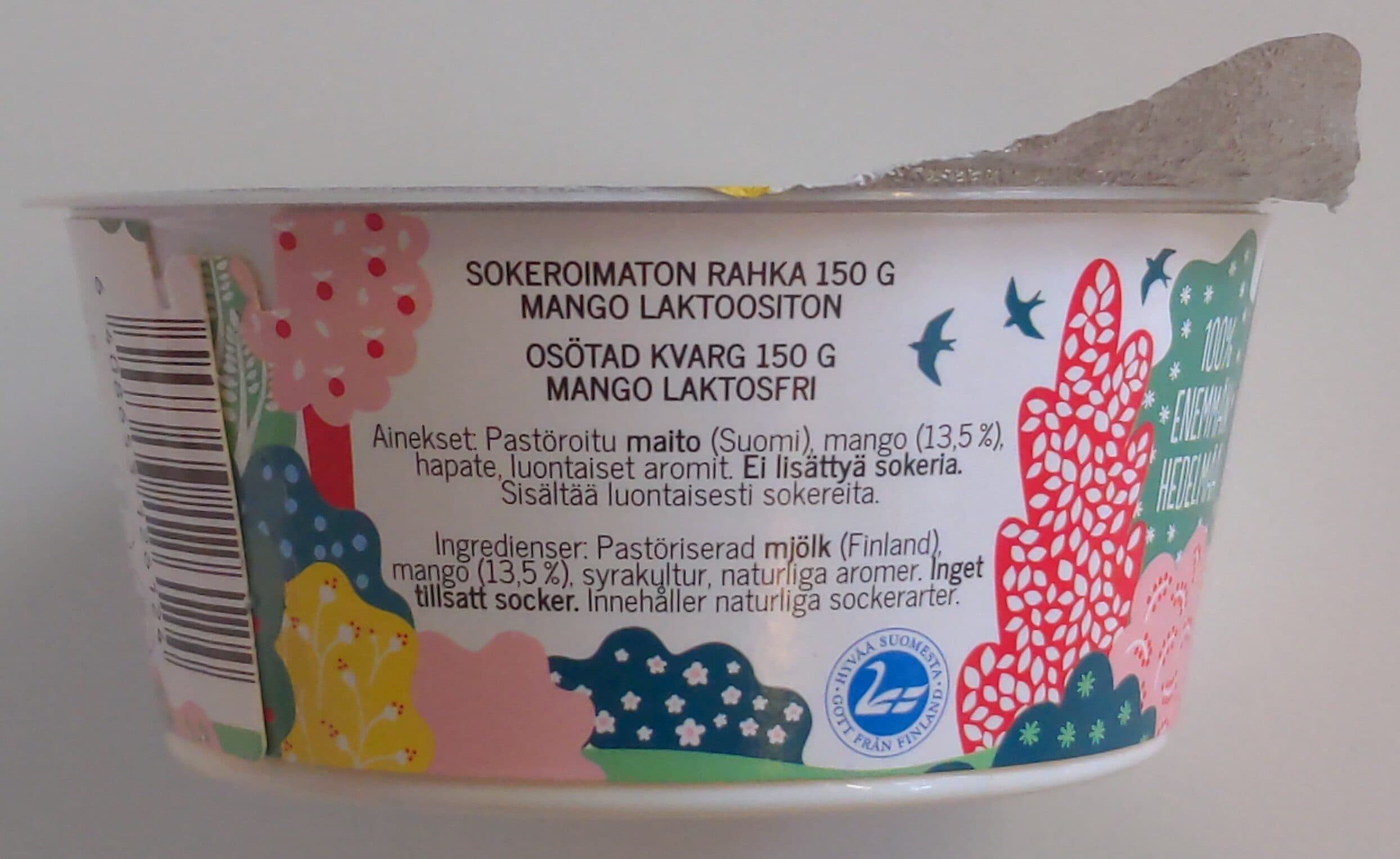 Juustoportti Hyvin sokeroimaton mangorahka packshot