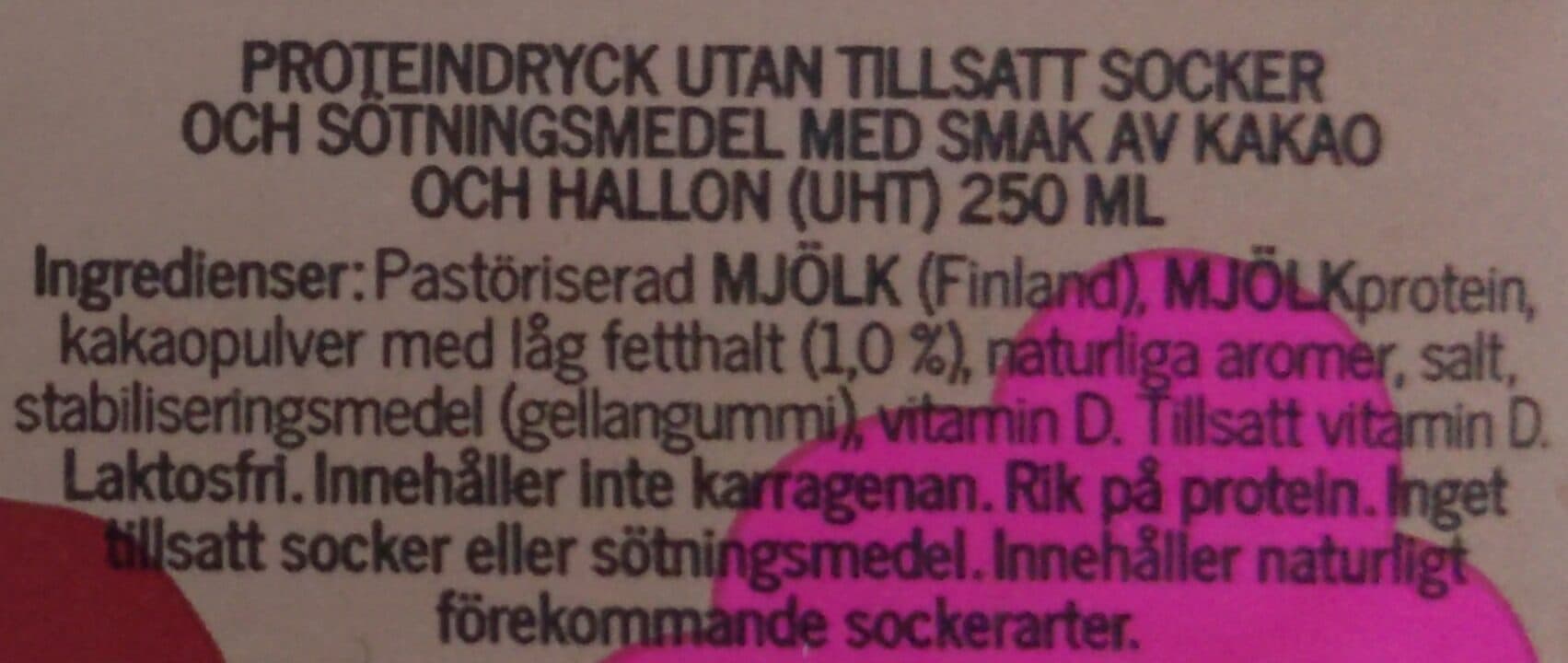 Juustoportti Hyvin sokeroimaton proteiinijuoma kaakao-vadelma packshot