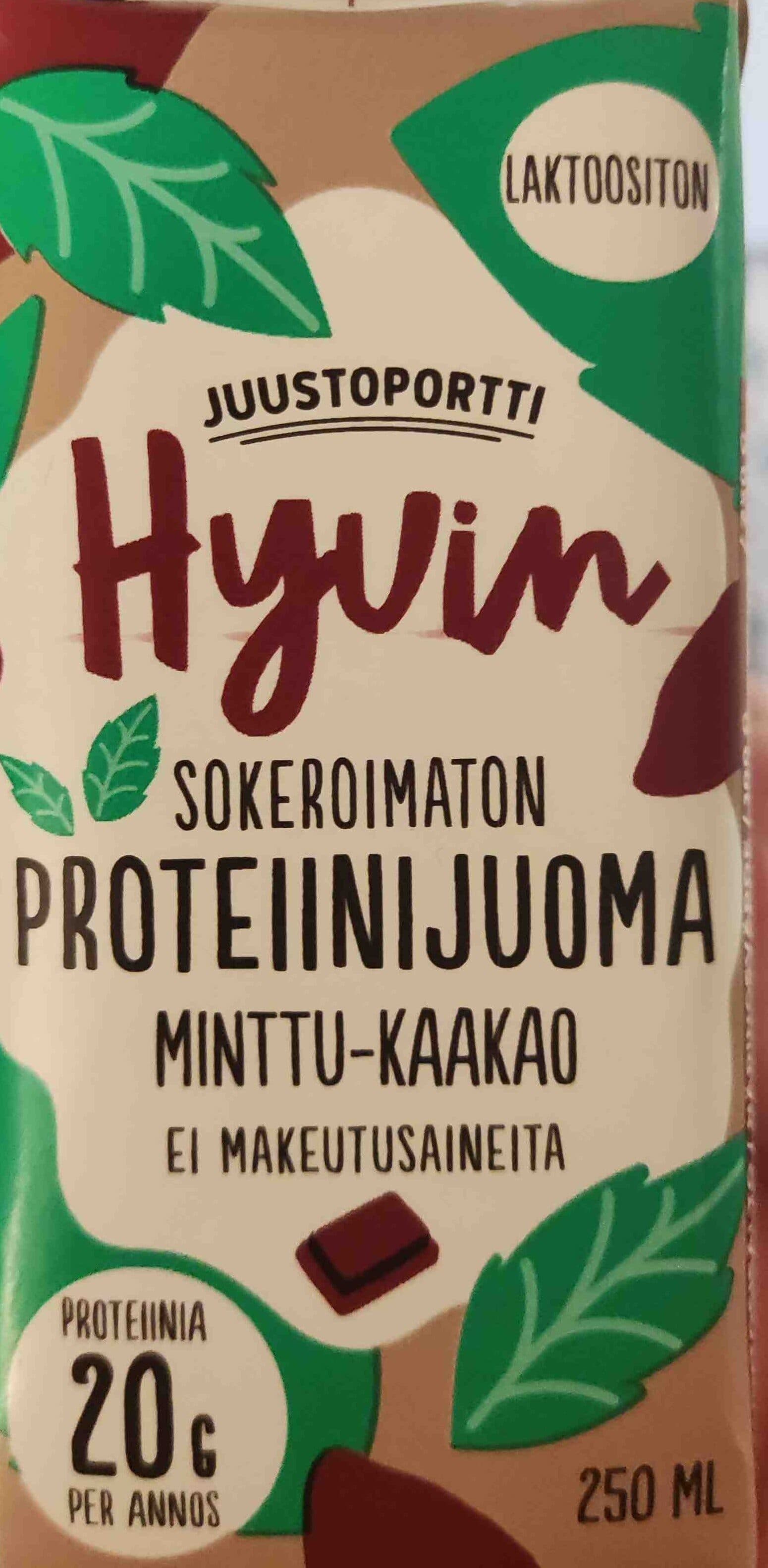 Juustoportti Hyvin sokeroimaton proteiinijuoma minttu-kaakao packshot