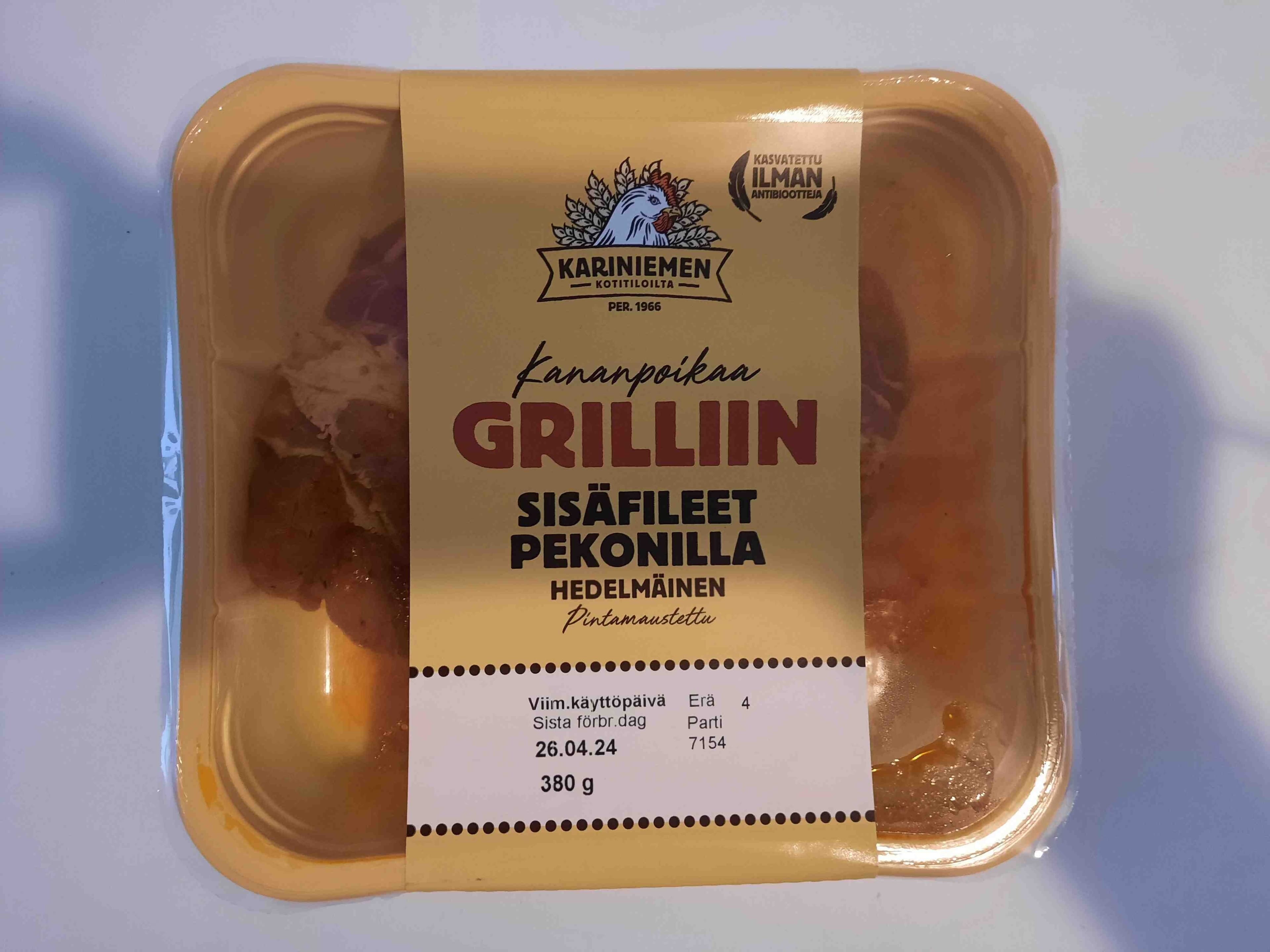 HKScan Finland Oy Maustettu broilerin sisäfile pekonilla packshot