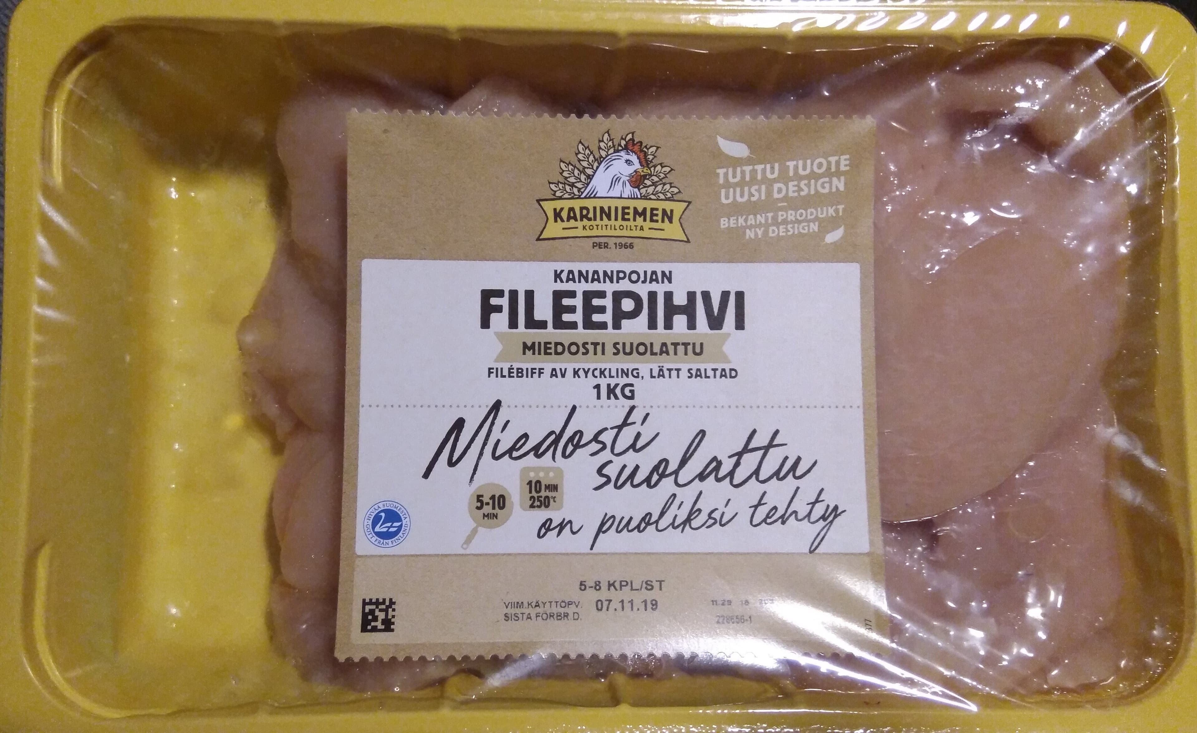 Kariniemen Kananpojan fileepihvi, miedosti suolattu packshot