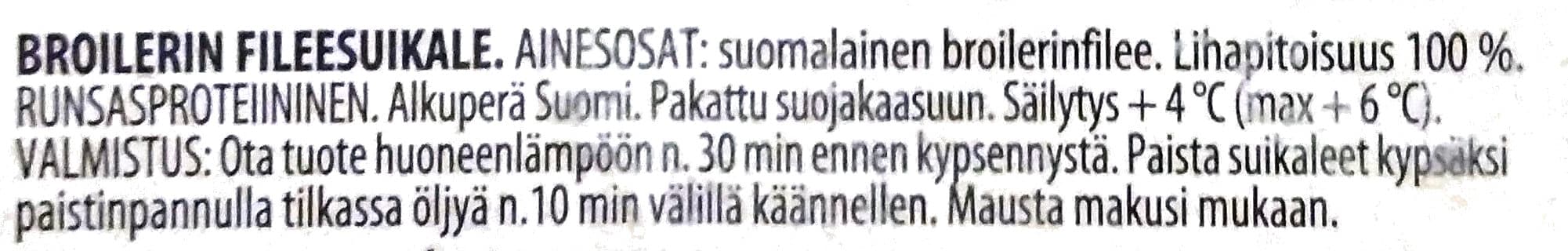 Kariniemen Kananpojan maustamaton fileesuikale packshot