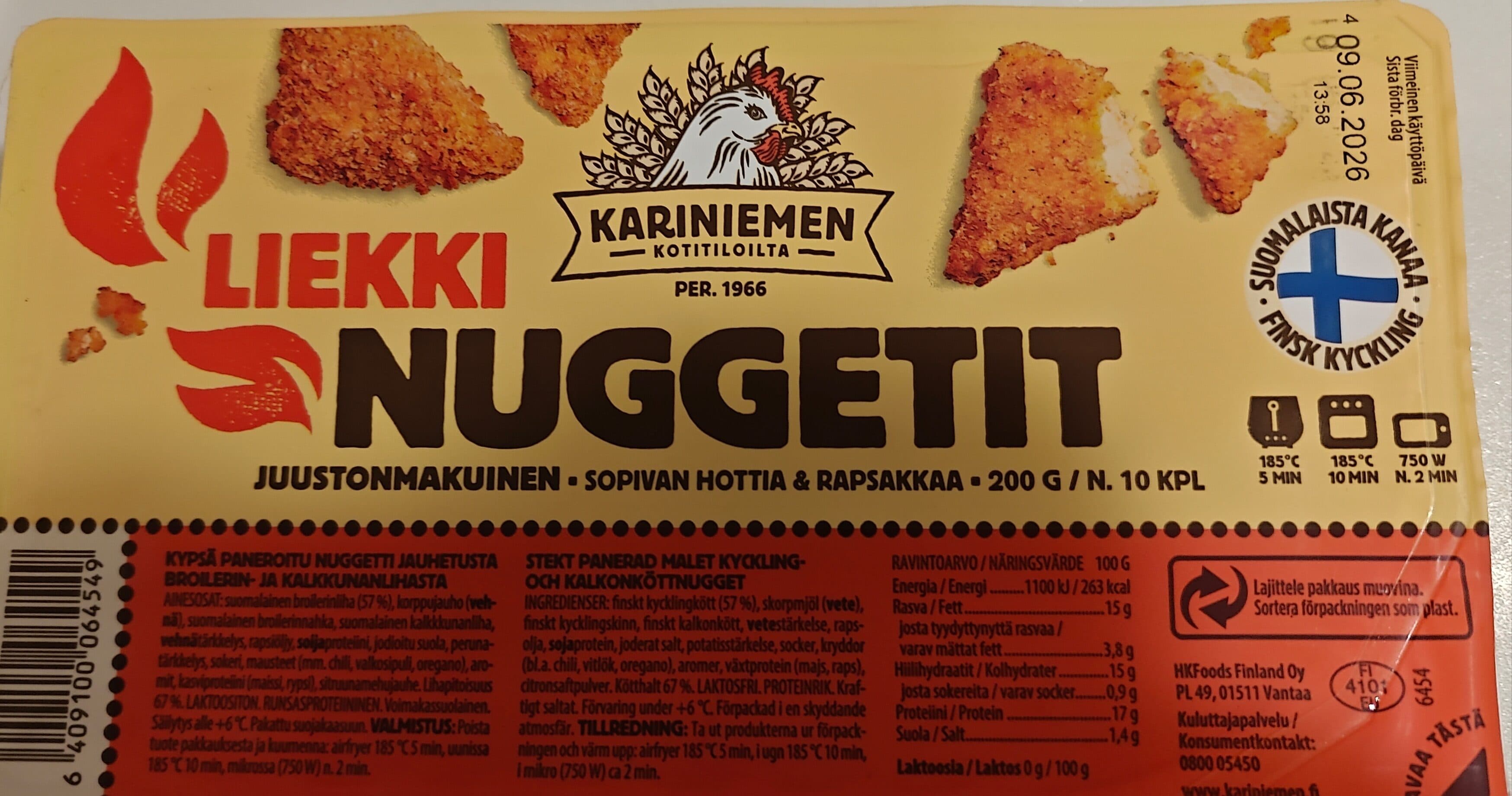 Kariniemen Liekki Nugetit packshot