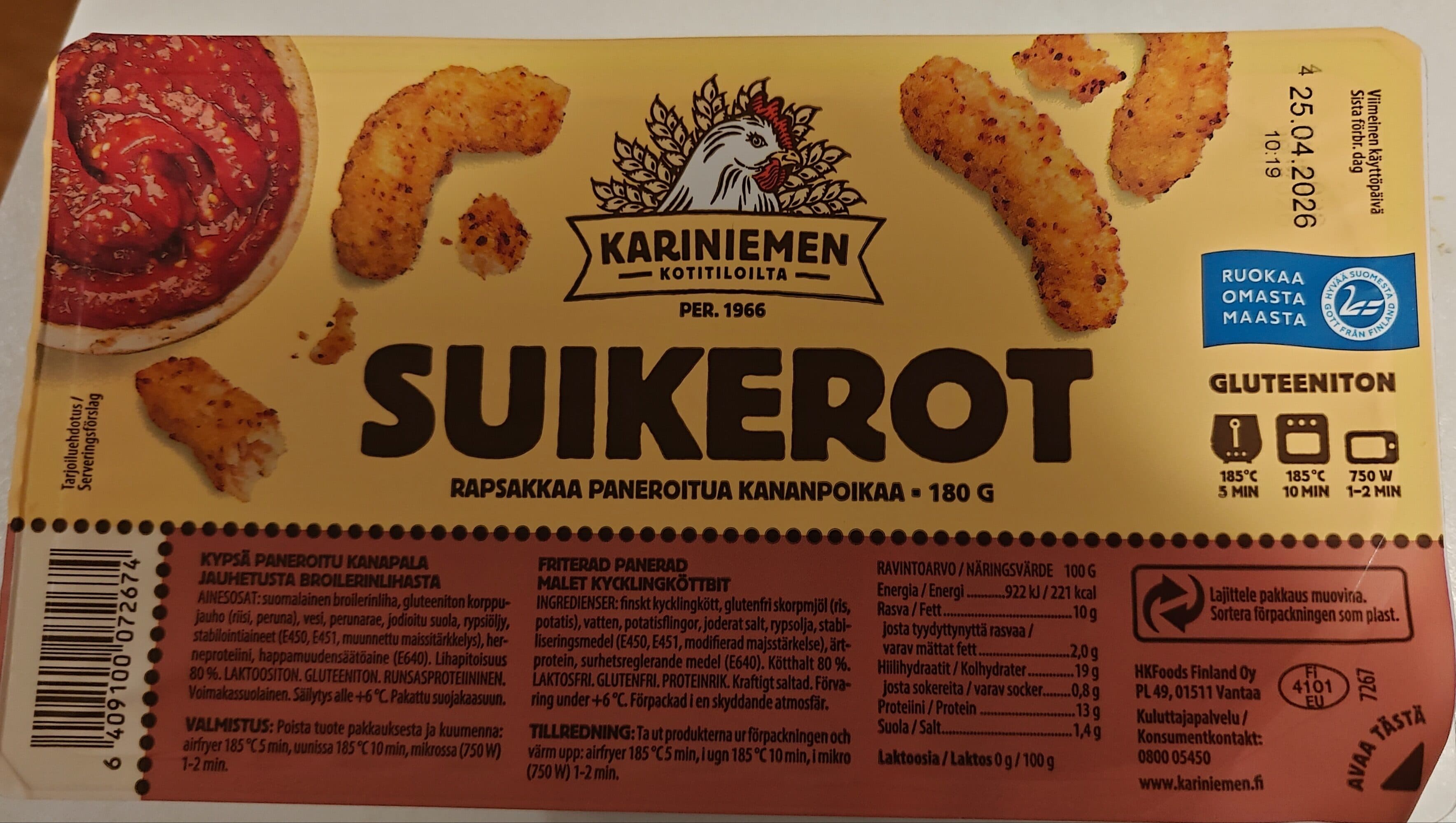 Kariniemen Suikerot - Rapsakkaa paneroitua kananpoikaa packshot