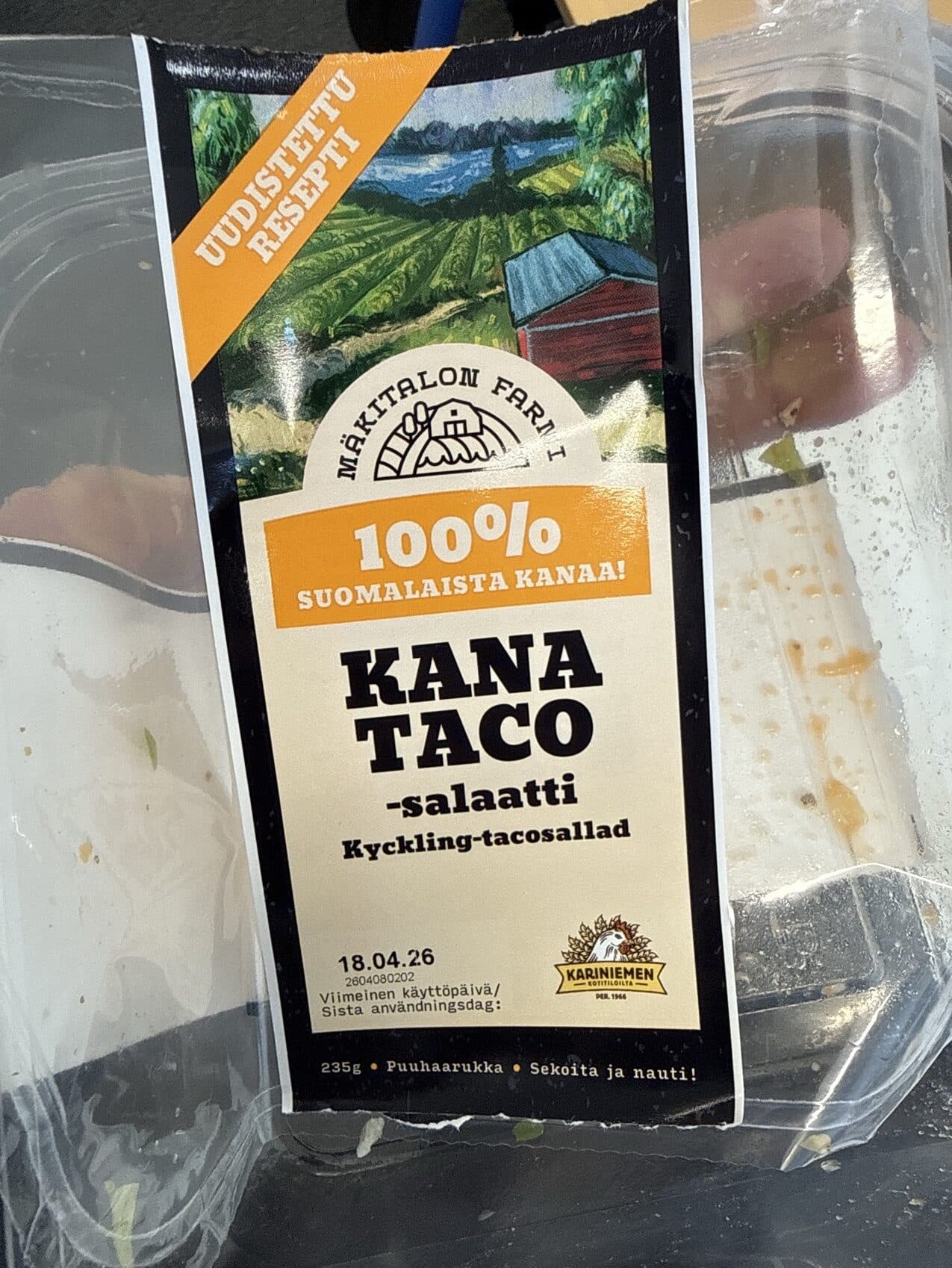 Mäkitalon farmi Kana-tacosalaatti packshot