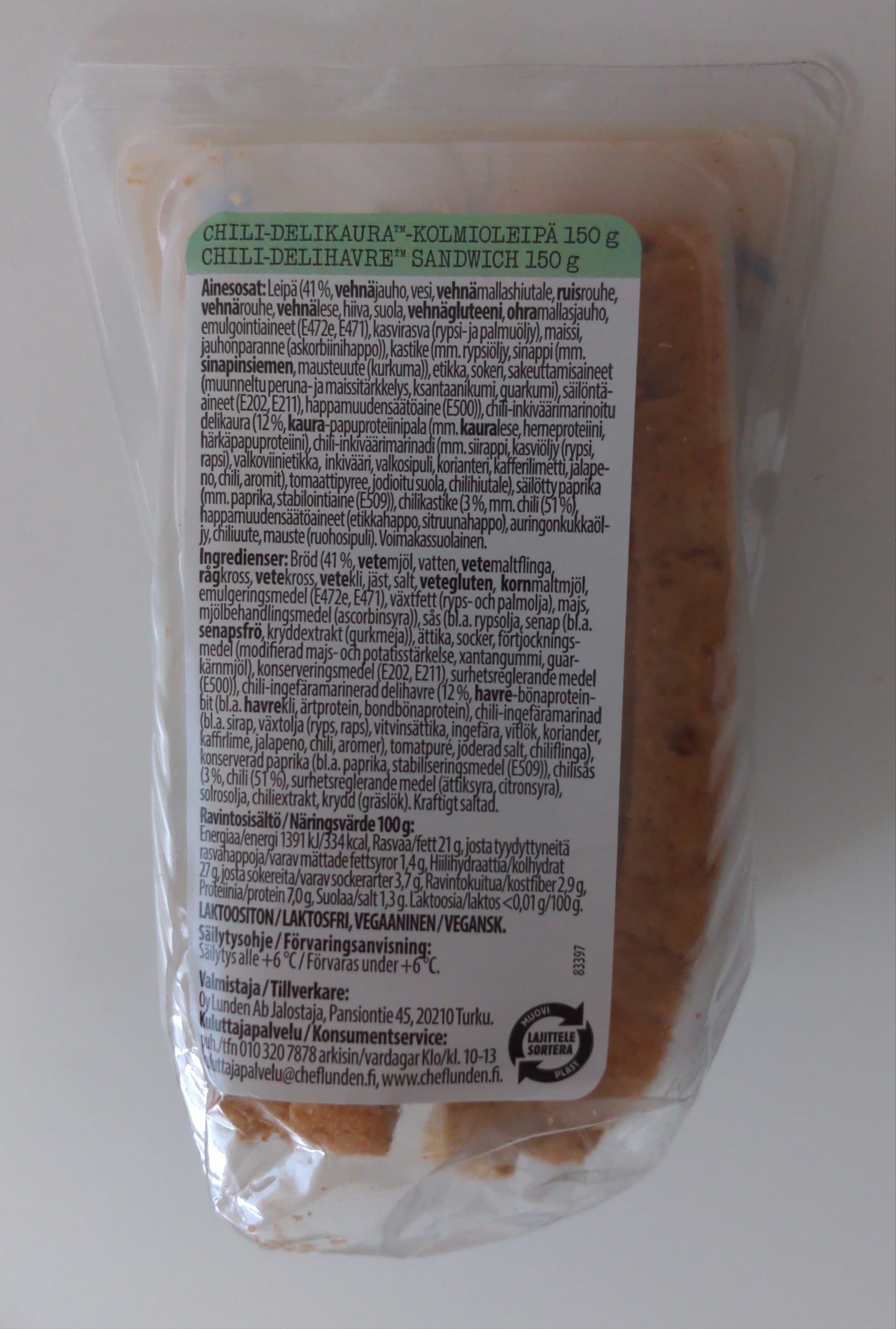 Chef Lundén Chili-delikaurakolmioleipä packshot
