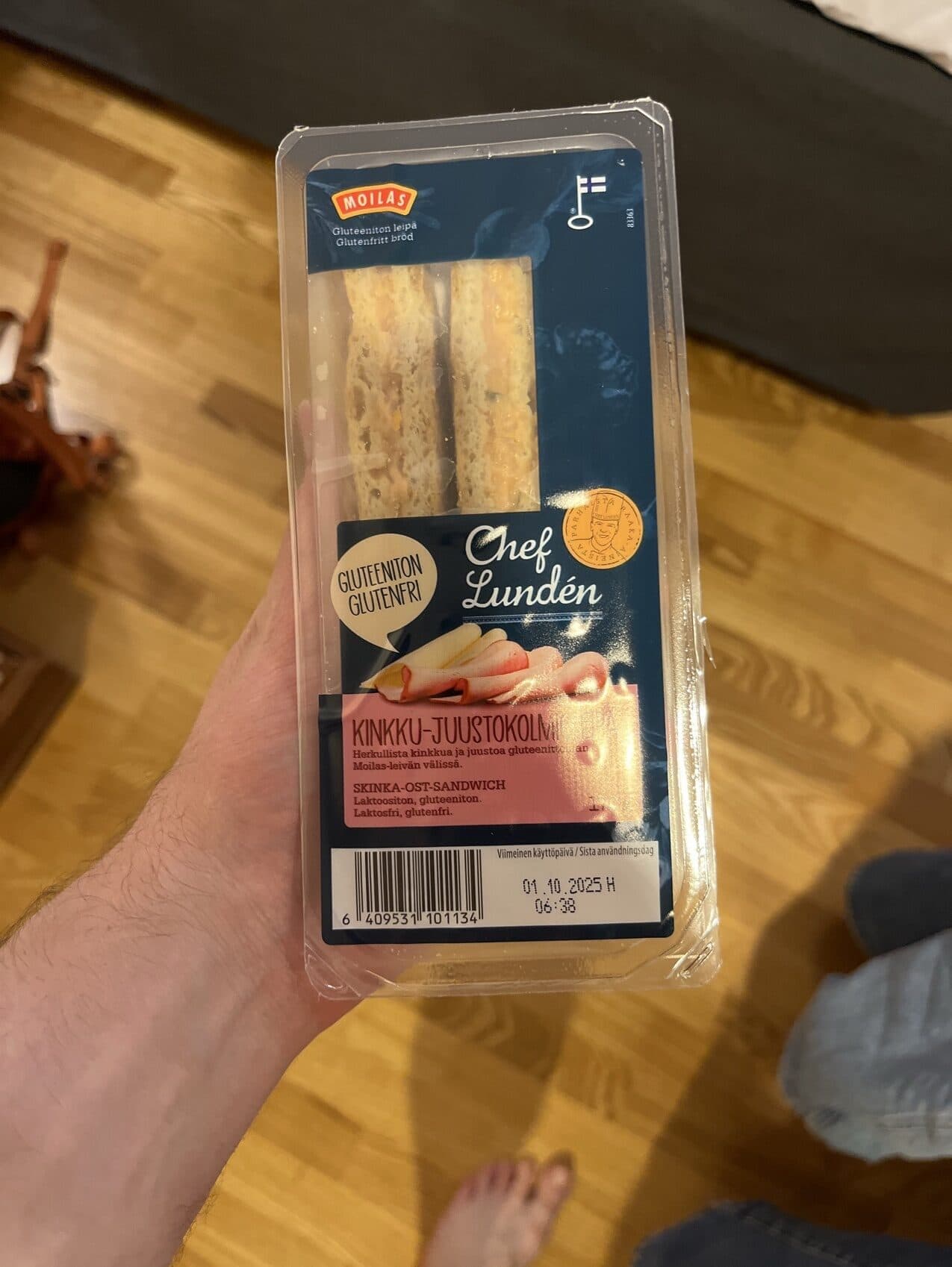 Chef Lunden Gluteeniton Kinkku-Juustokolmioleipä packshot