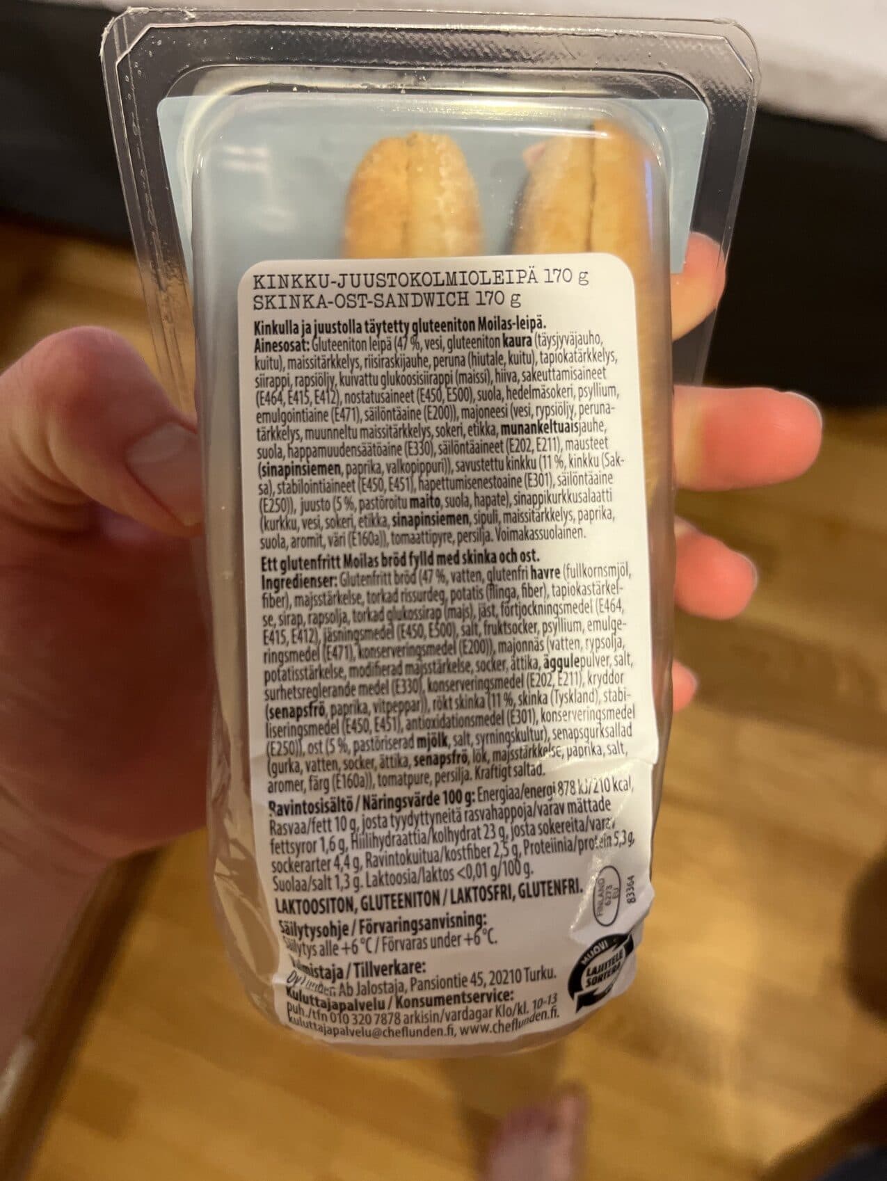 Chef Lunden Gluteeniton Kinkku-Juustokolmioleipä packshot