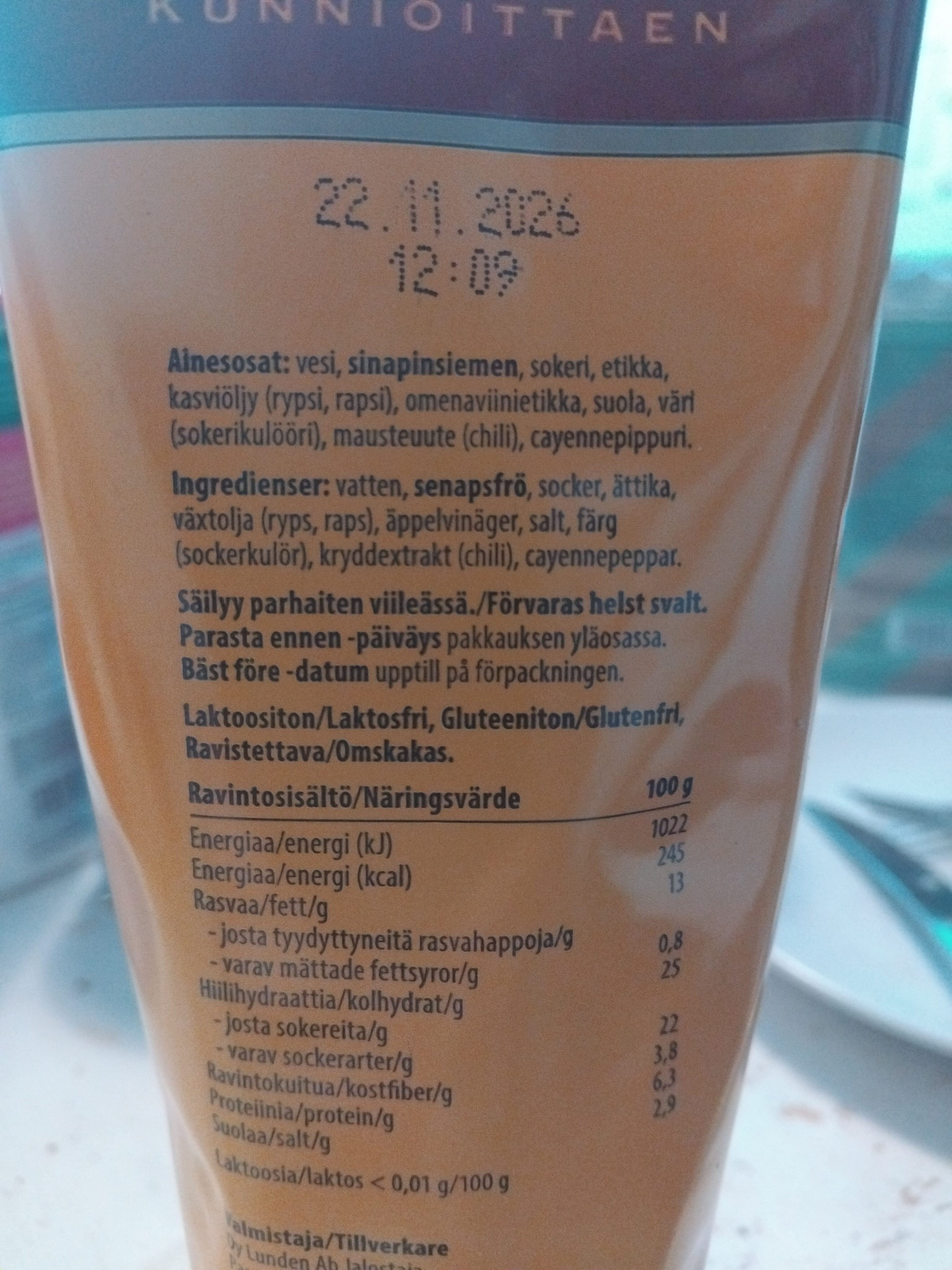 Auran sinappi Väkevä sinappi packshot