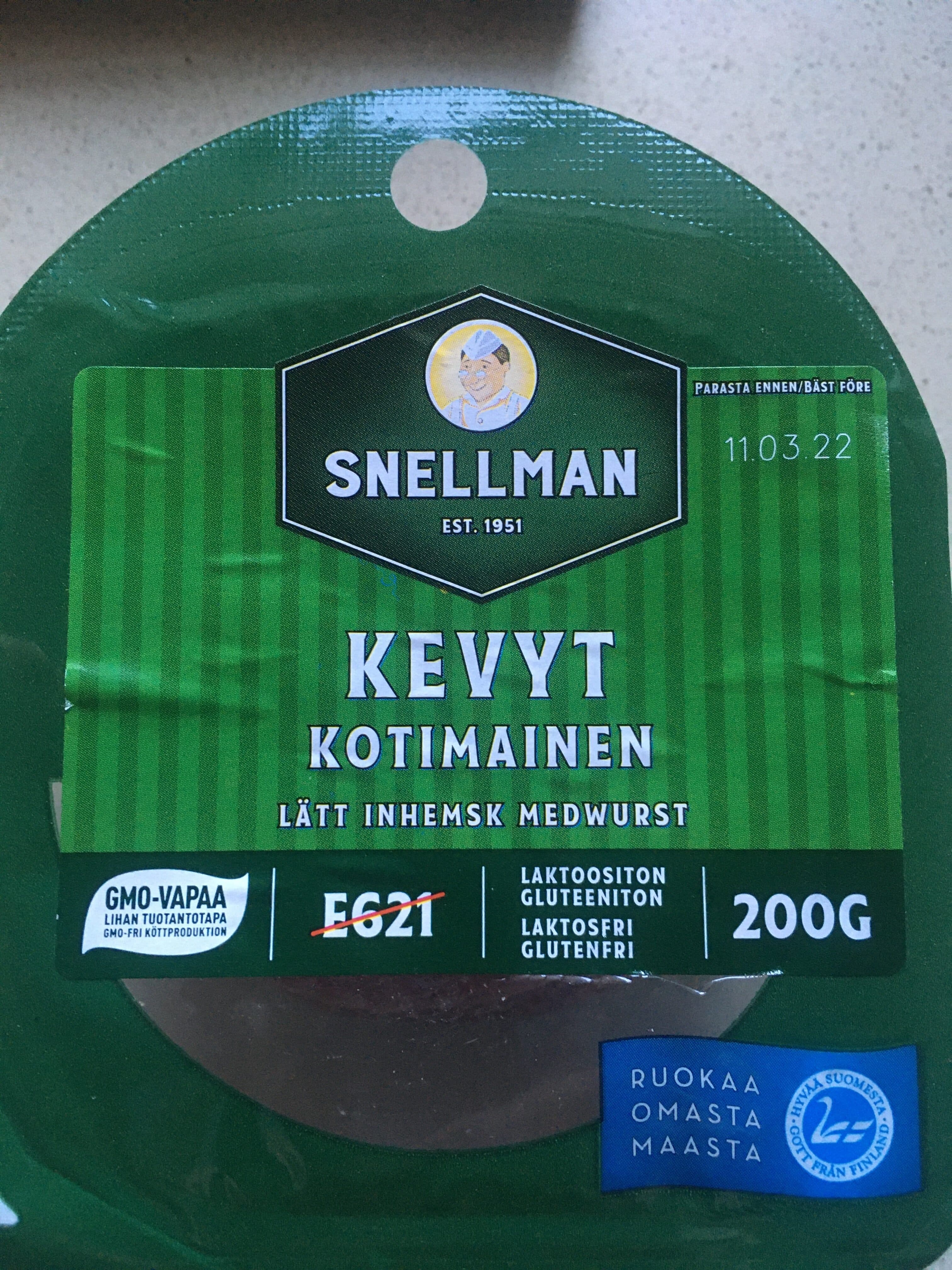 Snellman Kevyt Kotimainen Meetvursti packshot