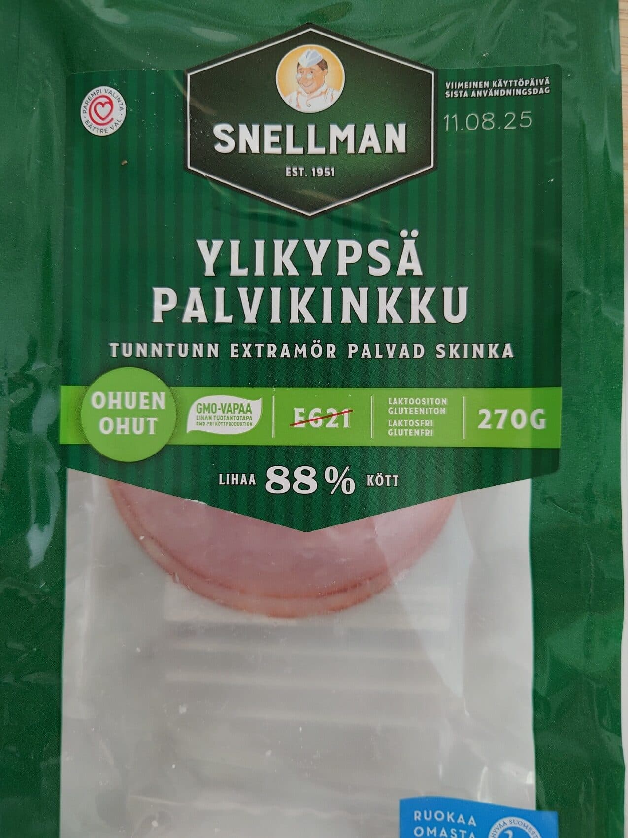 Snellman Ylikypsä Palvikinkku packshot
