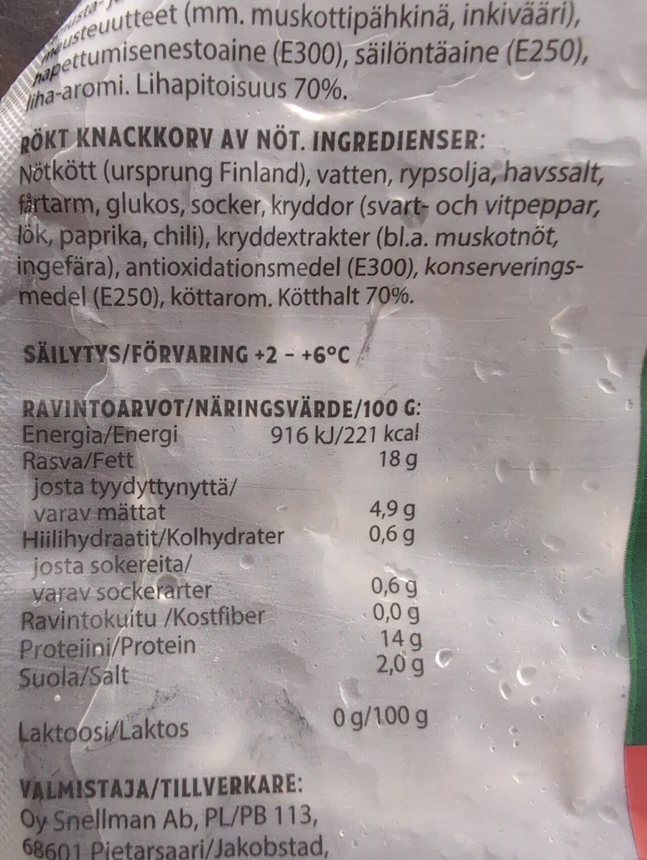 Snellman Kunnon Nakki Nauta packshot