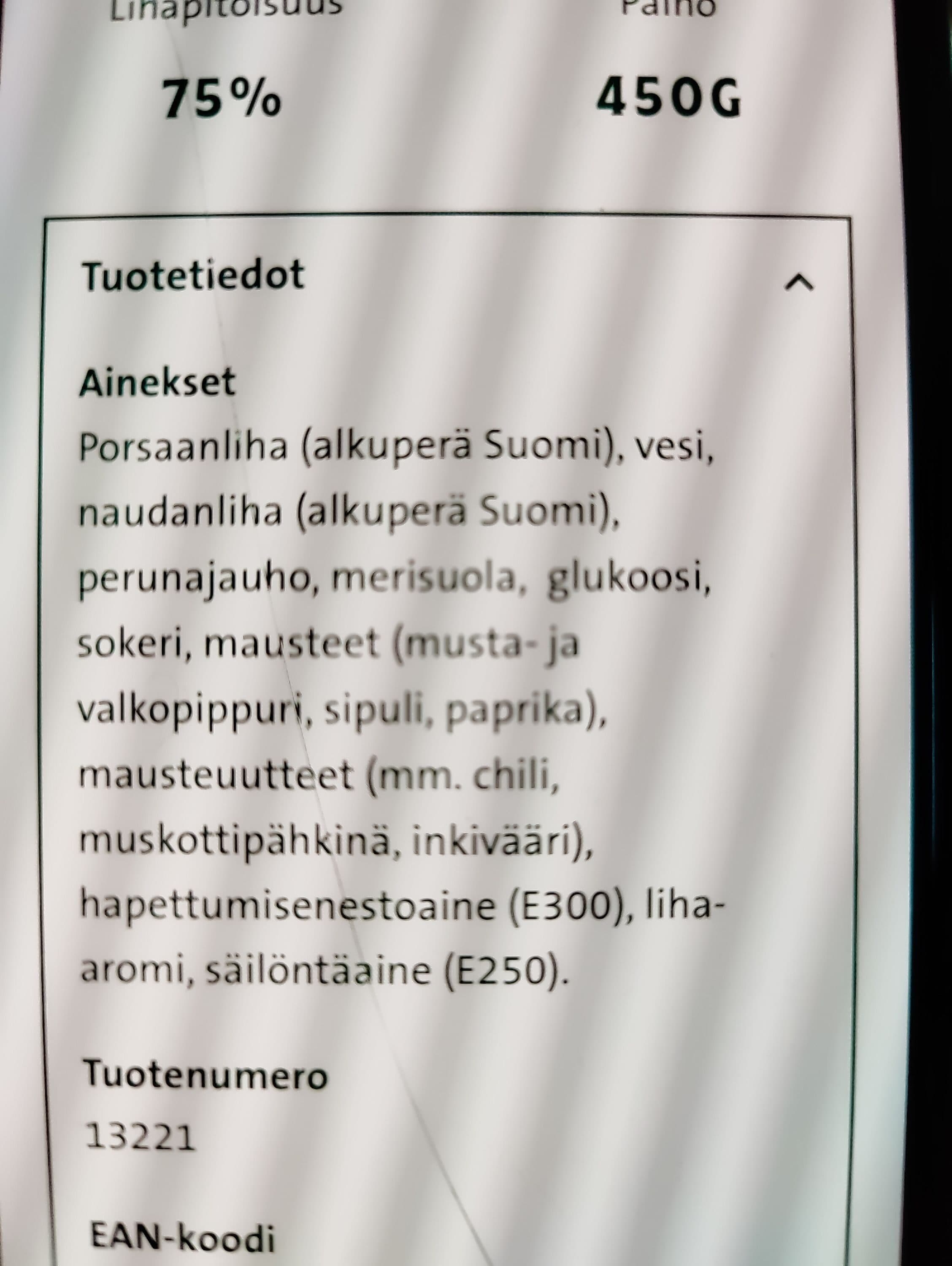 Snellman Kunnon kuoreton lenkki packshot
