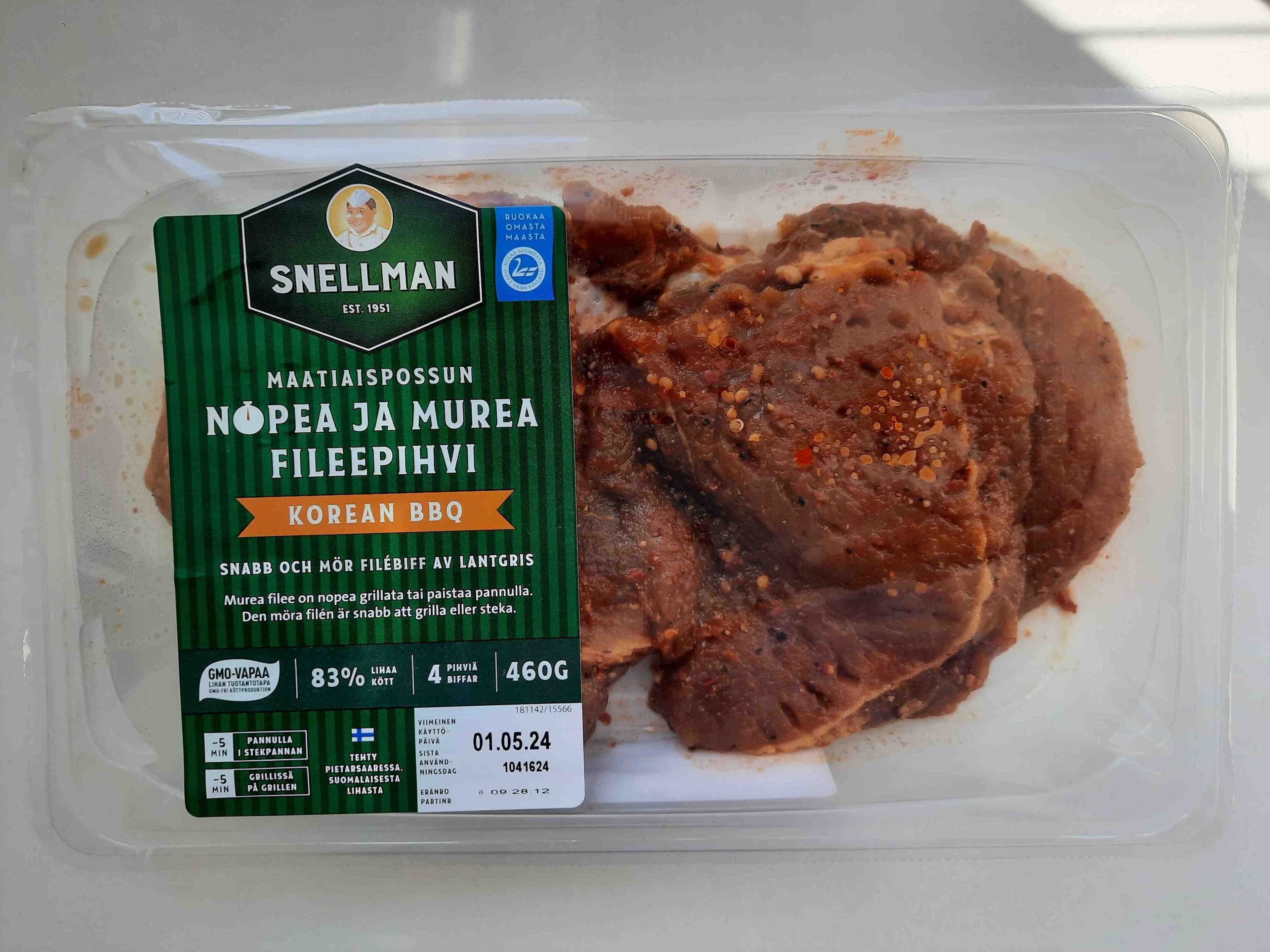 Snellman Maatiaispossun nopea ja murra fileepihvi korean BBQ packshot