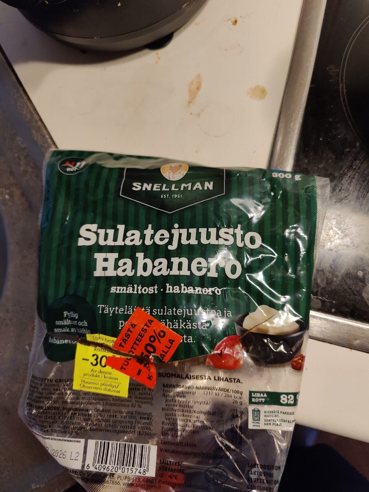Snellman Sulatejuusto Habanero Makkara packshot