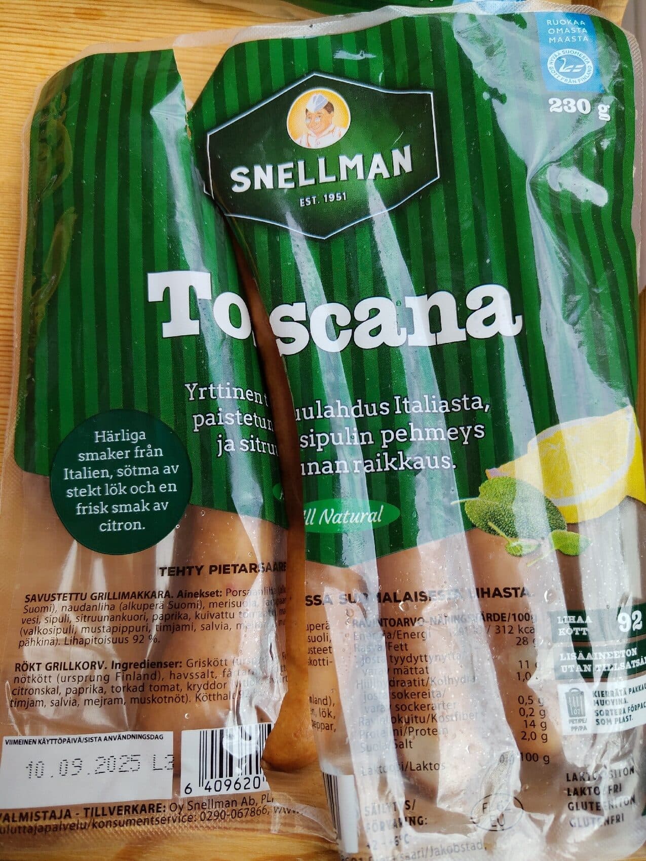 Snellman Toscana Makkara packshot