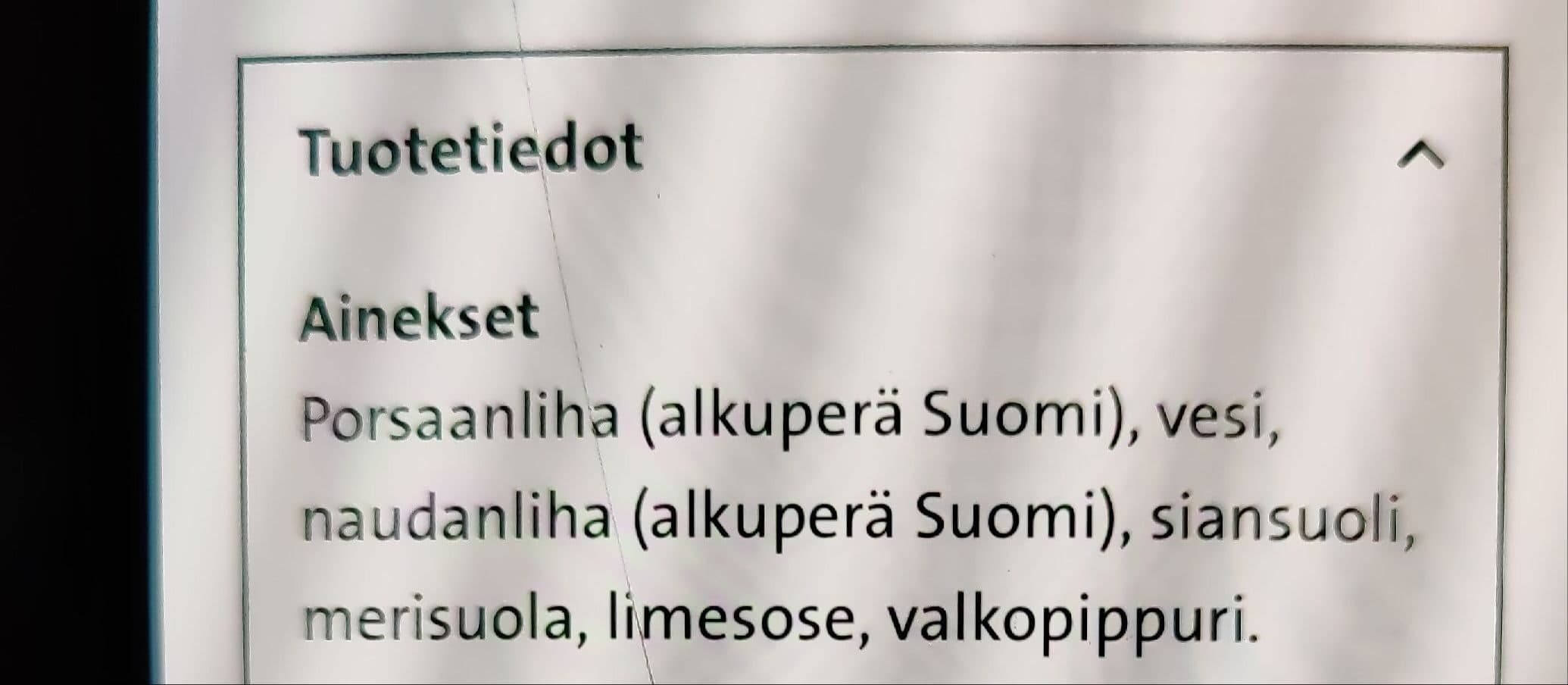 Snellman Kunnon lisäaineeton grillimakkara packshot