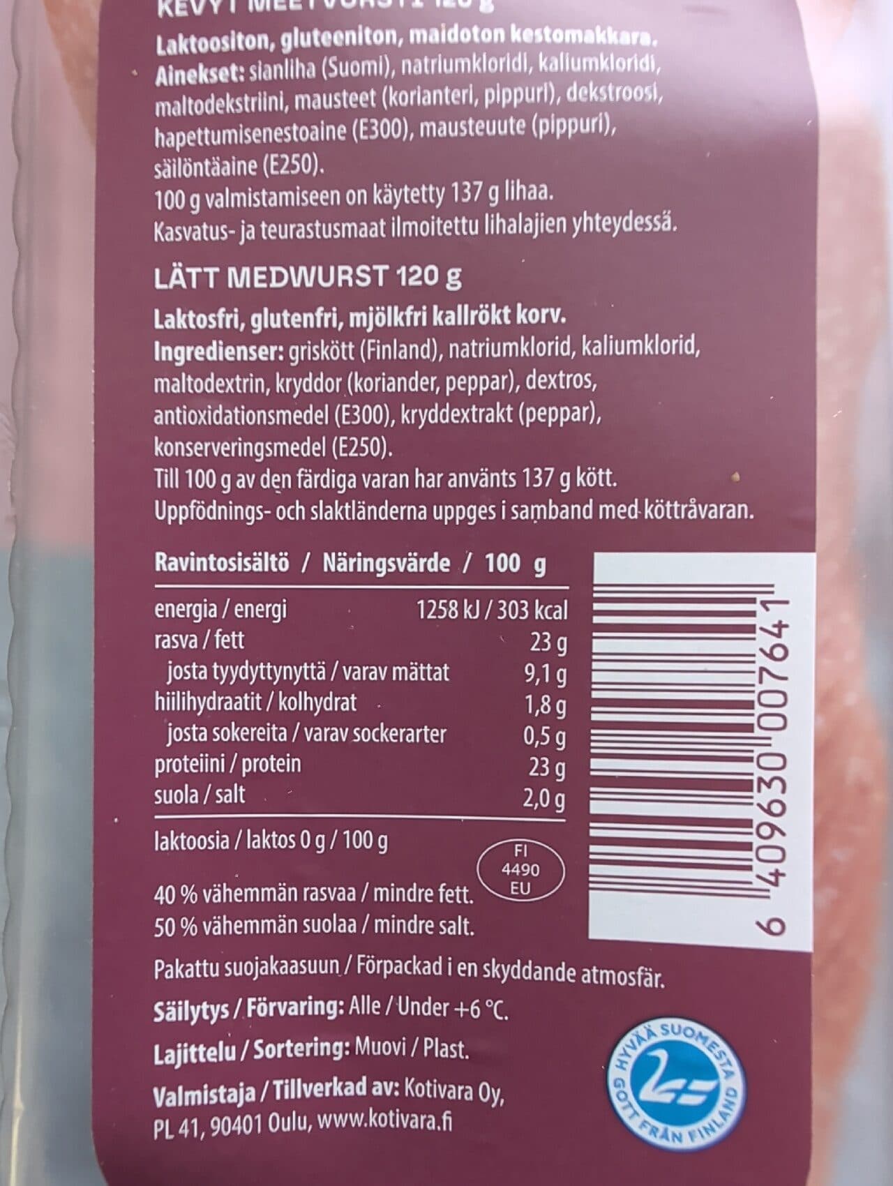 Kotivara Kevyt Meetvursi packshot