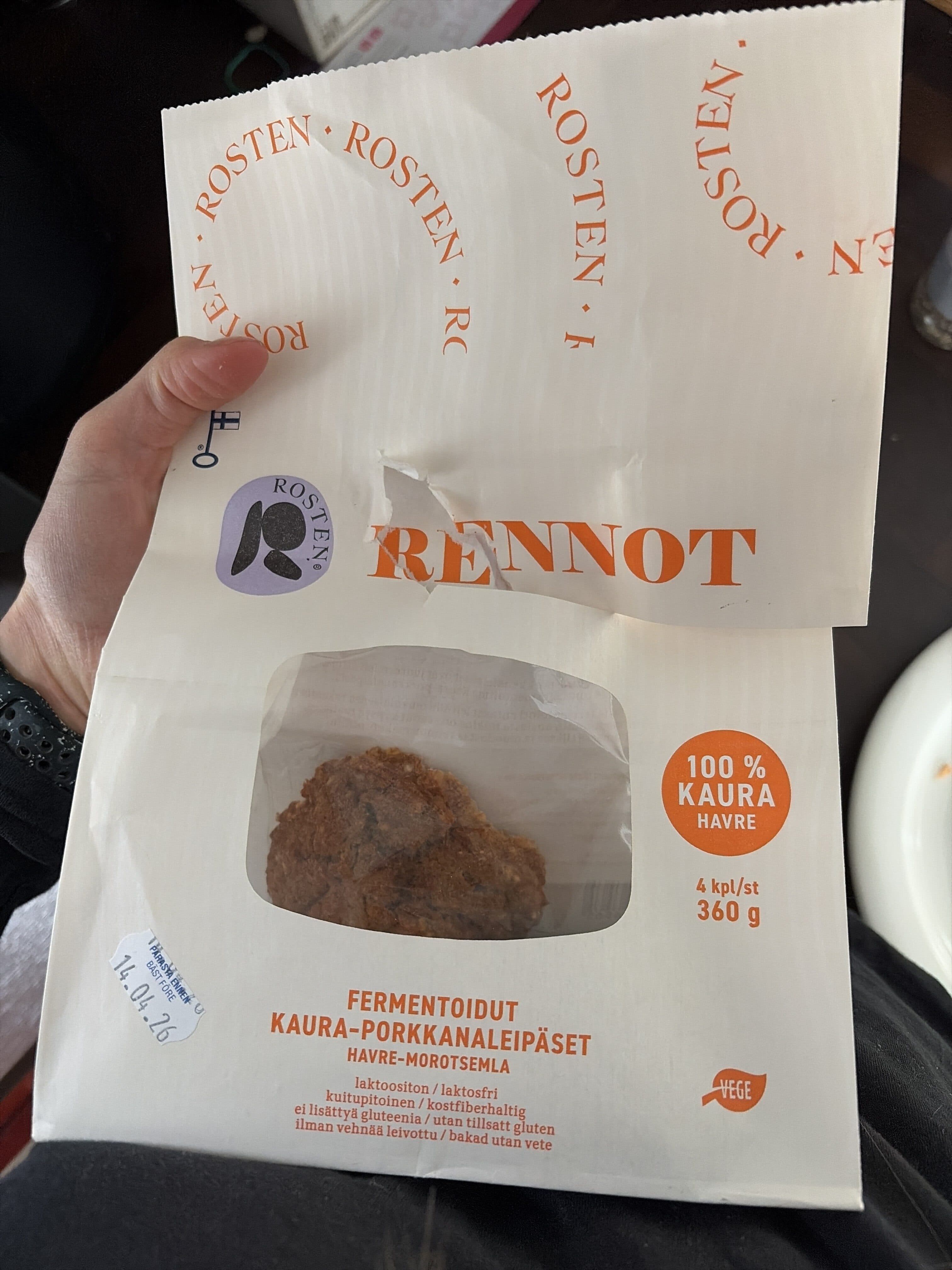 ROSTEN Fermentoidut Kaura-porkkanaleipäset packshot
