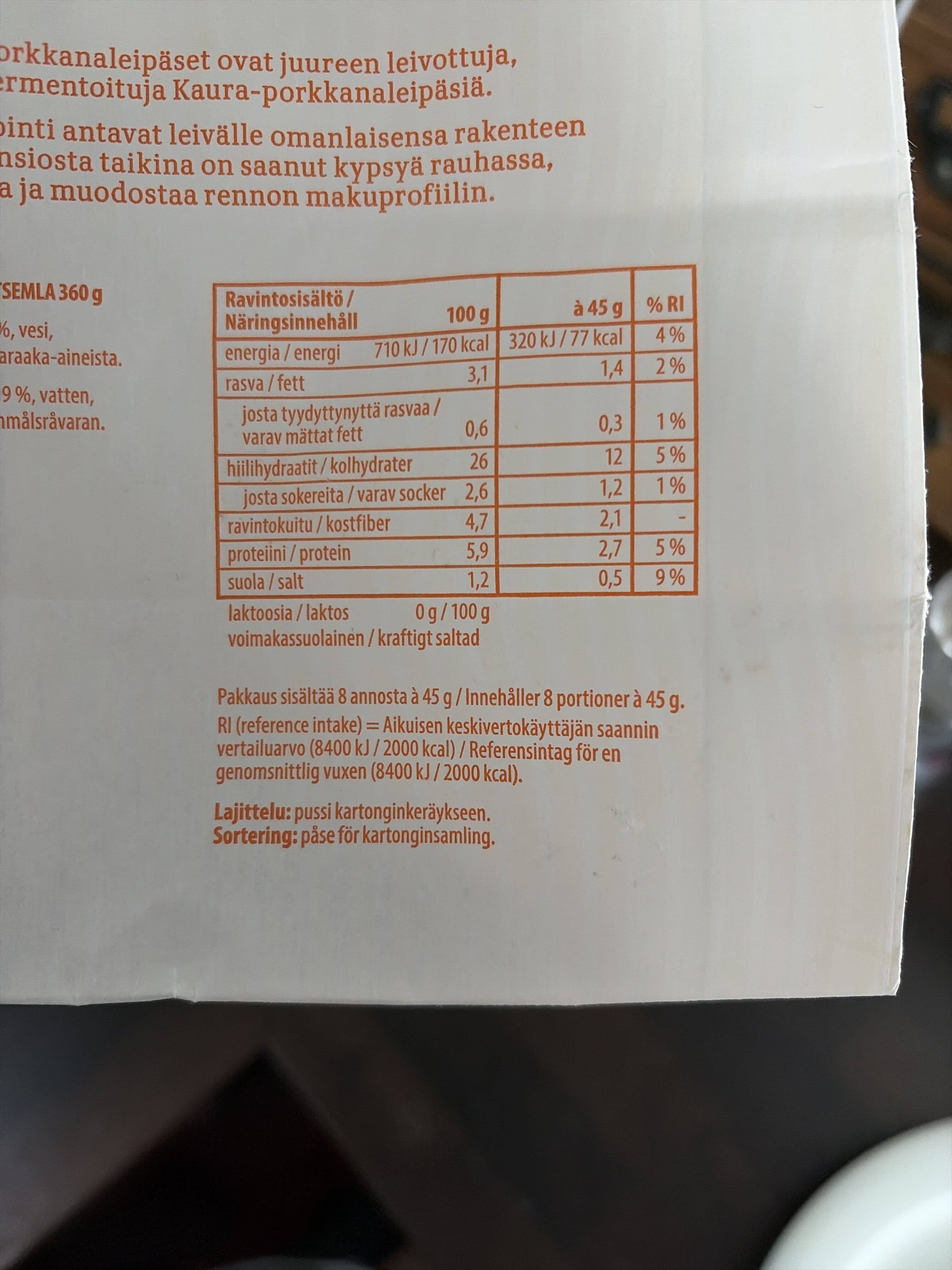 ROSTEN Fermentoidut Kaura-porkkanaleipäset packshot