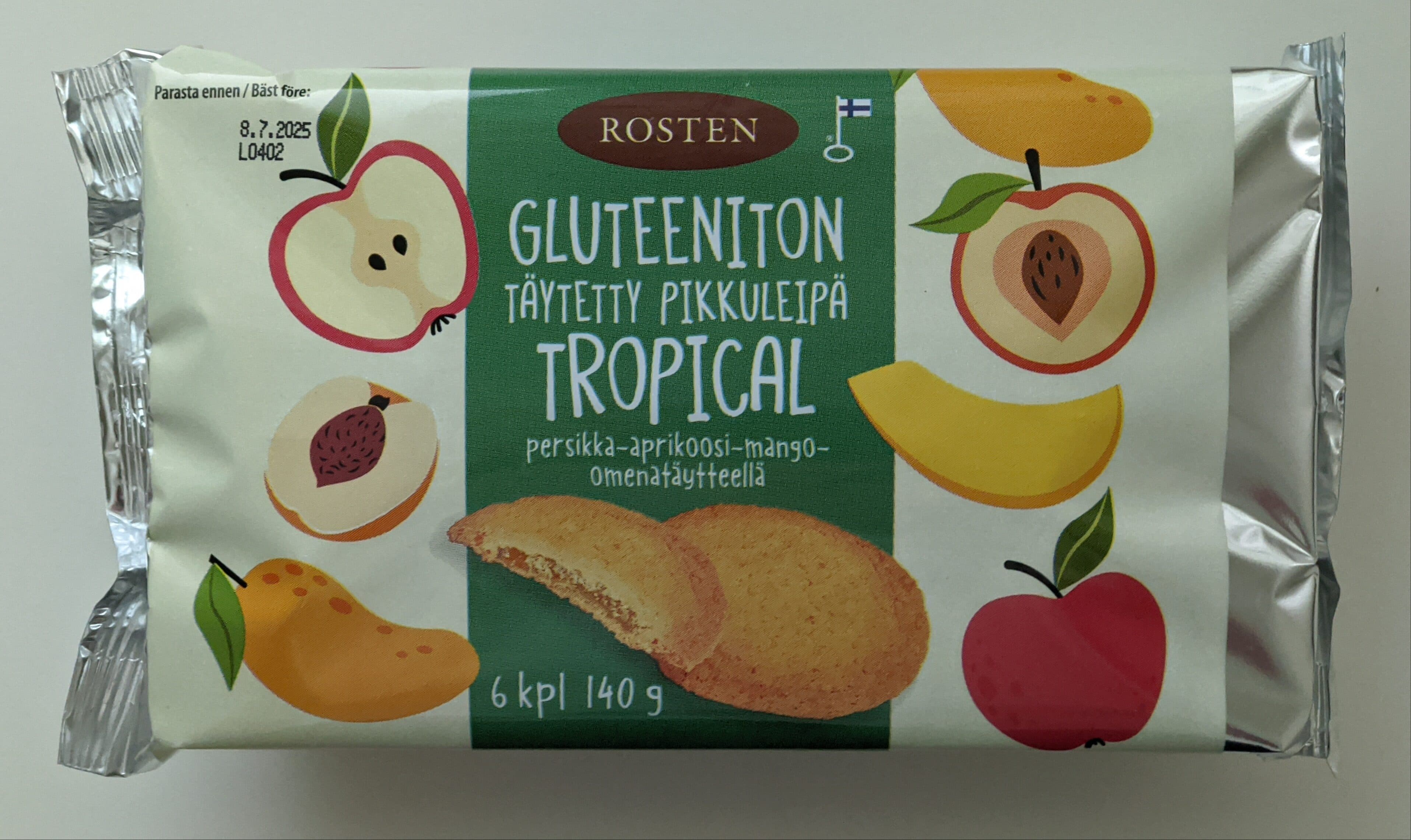 Rosten Gluteeniton täytetty pikkuleipä tropical packshot