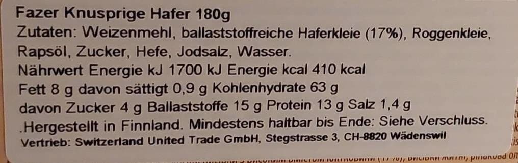 Fazer Fazer crisp Oat packshot