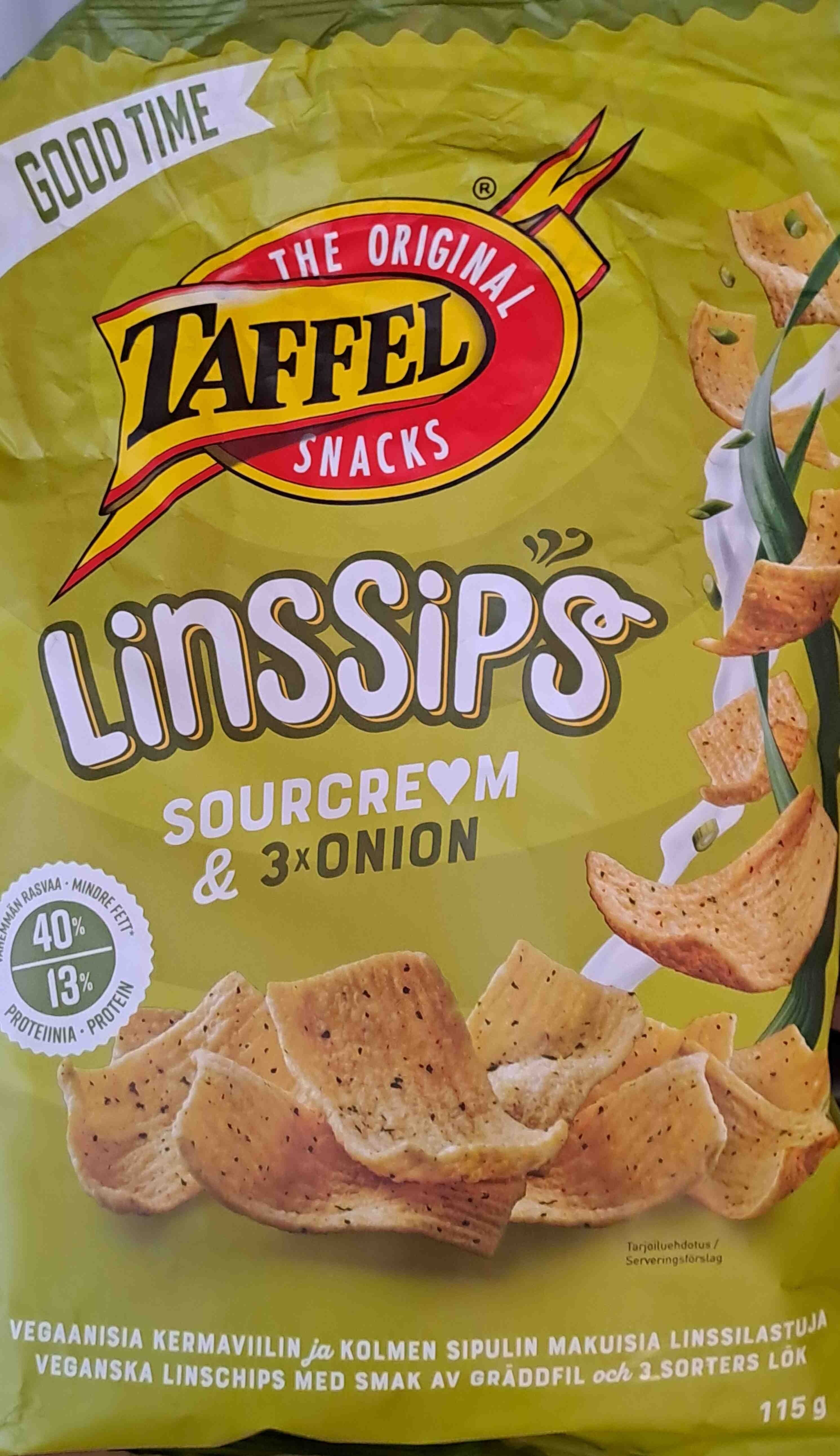 Taffel Linssips sourcream&onion packshot
